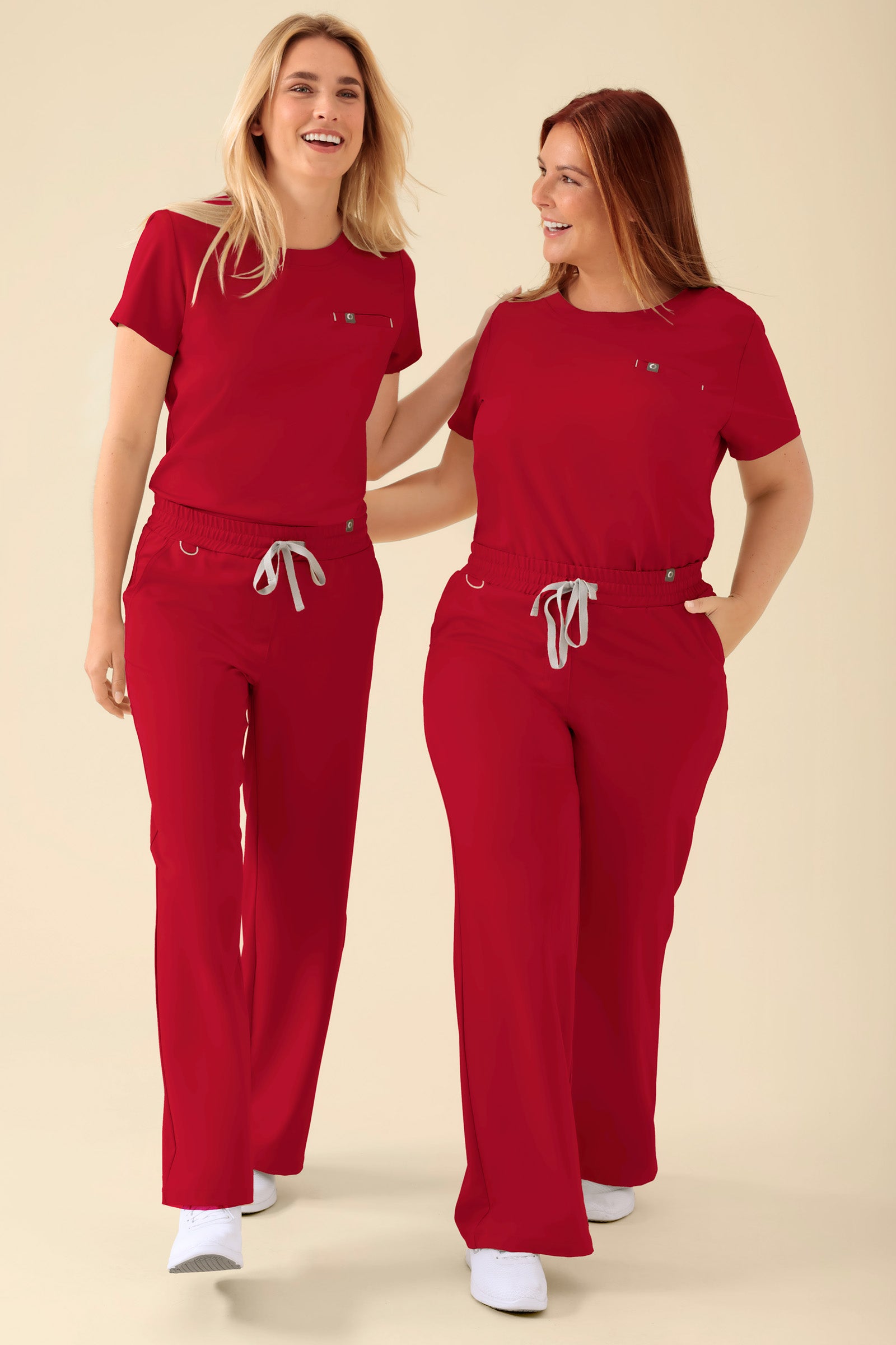 KAERE Hose Damen - weites Bein rot, Vorderansicht 