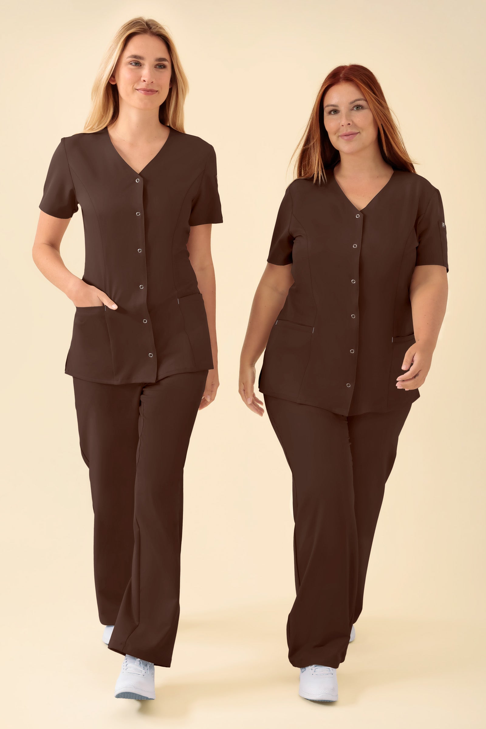 KAERE Kasack Damen - durchgeknöpft coffee, Vue de face 