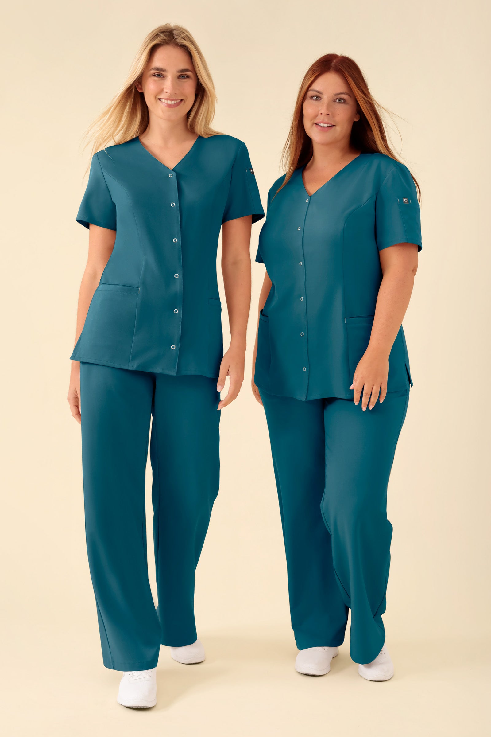 KAERE Kasack Damen - durchgeknöpft petrol, Vue de face 