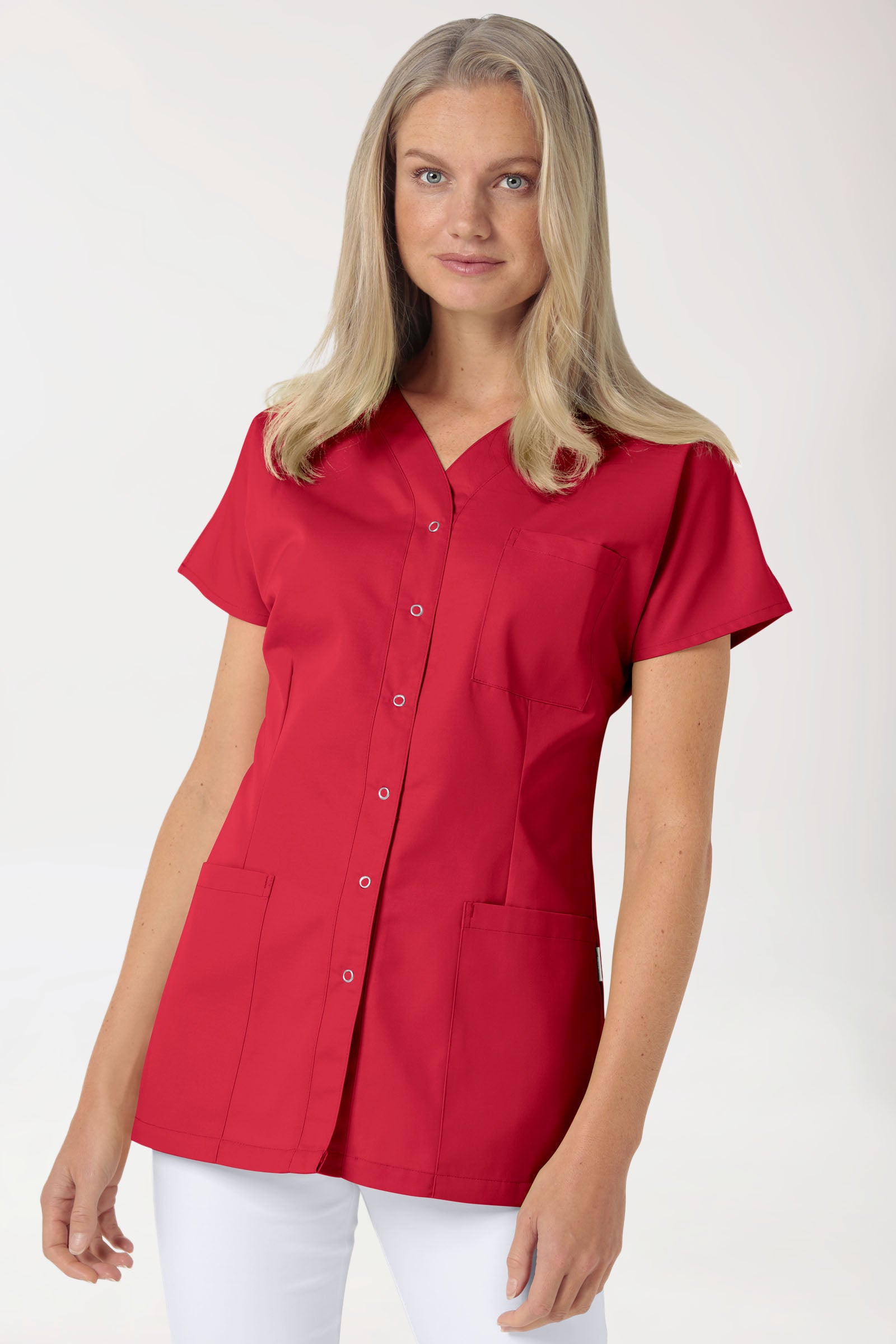 JUST STRONG Kasack Damen - durchgeknöpft rot