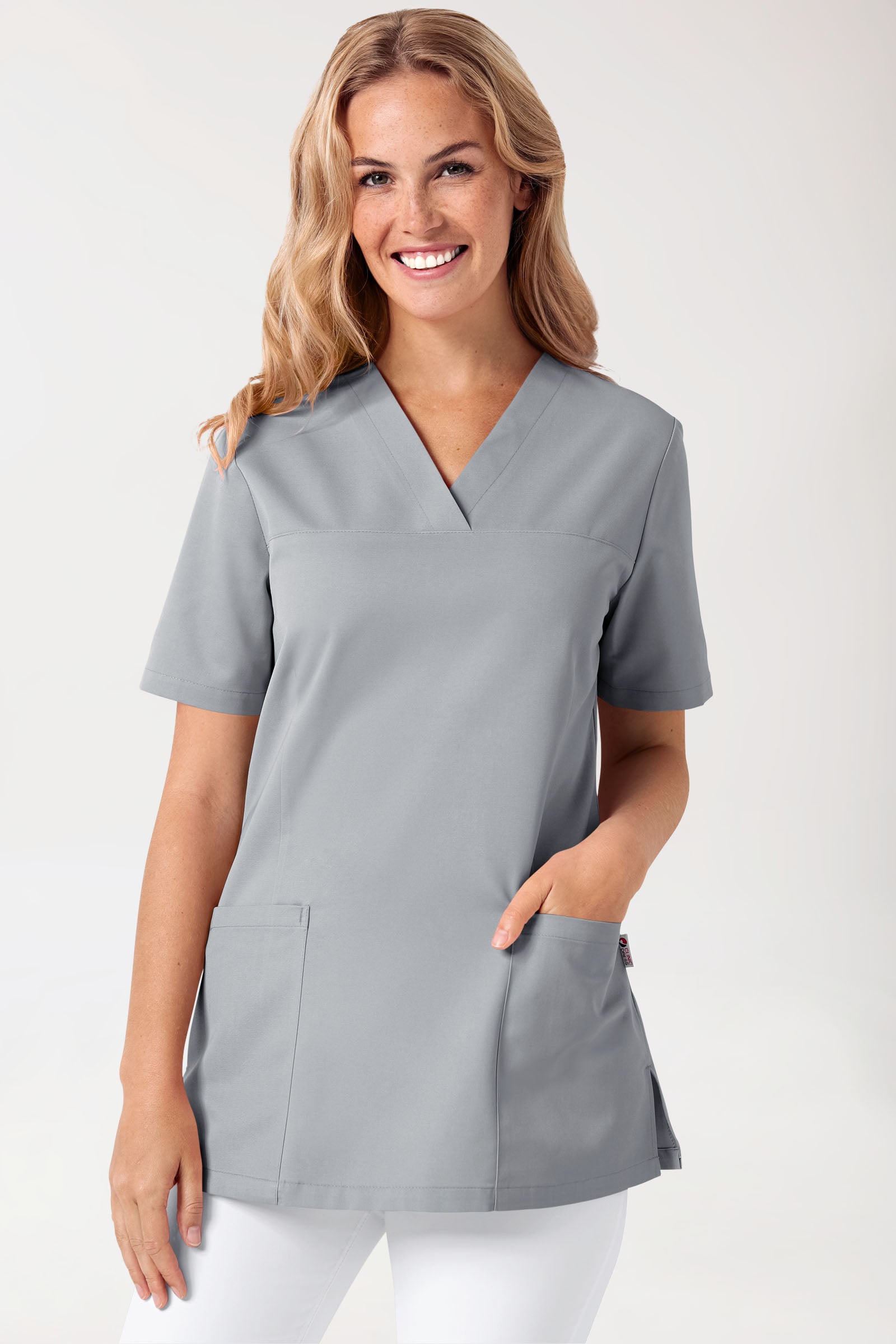 JUST STRONG Schlupfkasack Damen - V-Ausschnitt grau