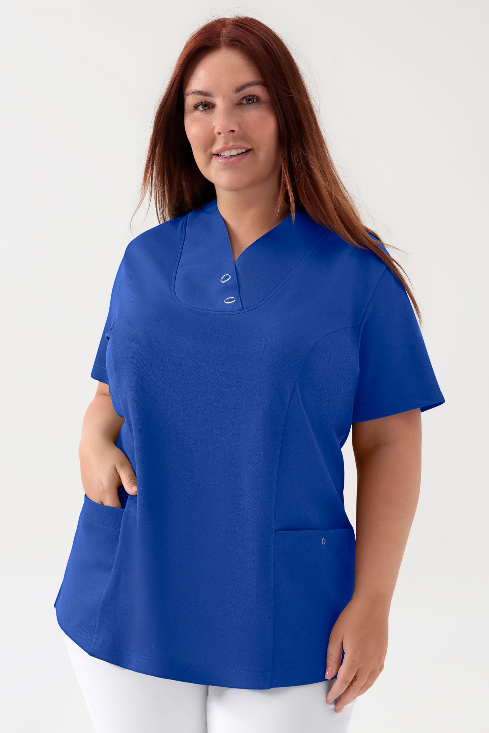 COMFY FLEX Stretch Schlupfkasack Damen - mit Druckknöpfen königsblau