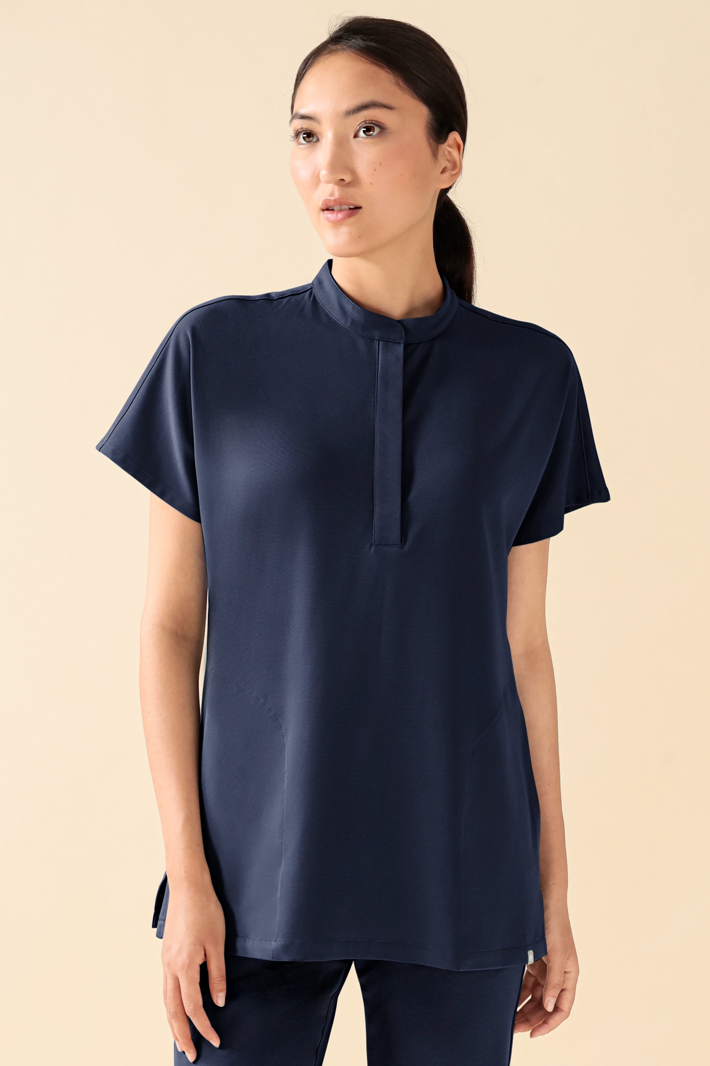 KAERE Schlupfkasack Damen - Stehkragen navy