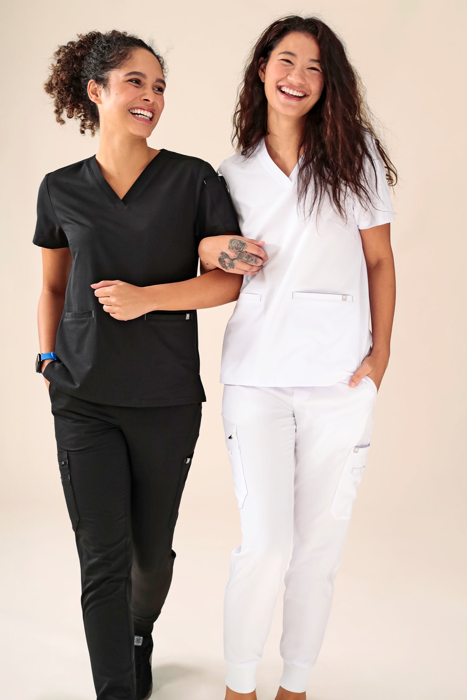 KAERE Schlupfkasack Damen - V-Ausschnitt weiss