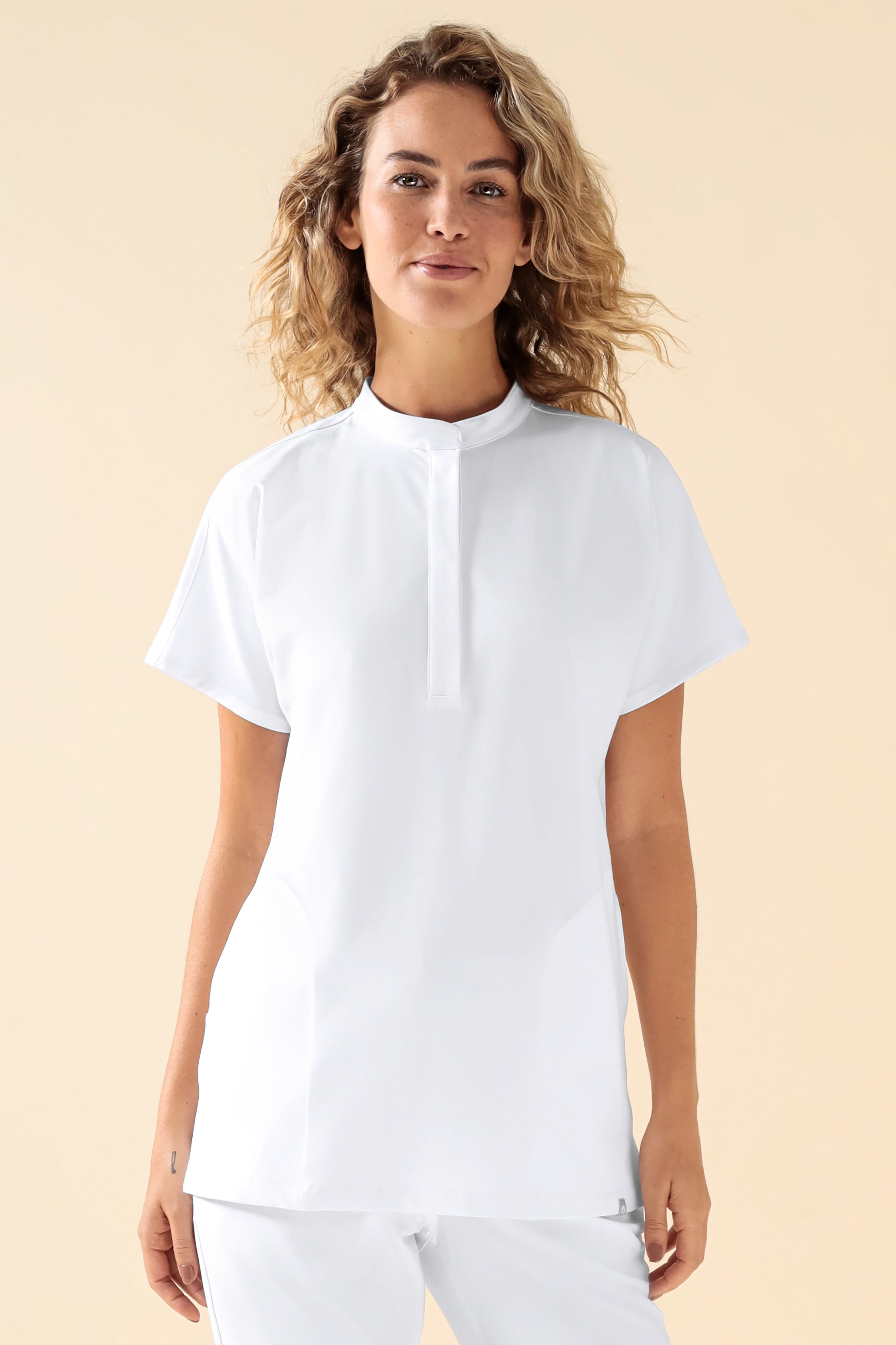 KAERE Schlupfkasack Damen - Stehkragen weiss