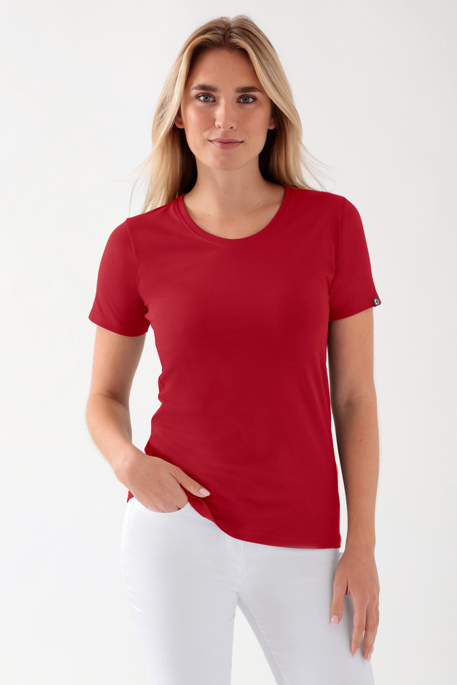 CORE Shirt Damen - Rundhalsausschnitt rot, Vorderansicht 
