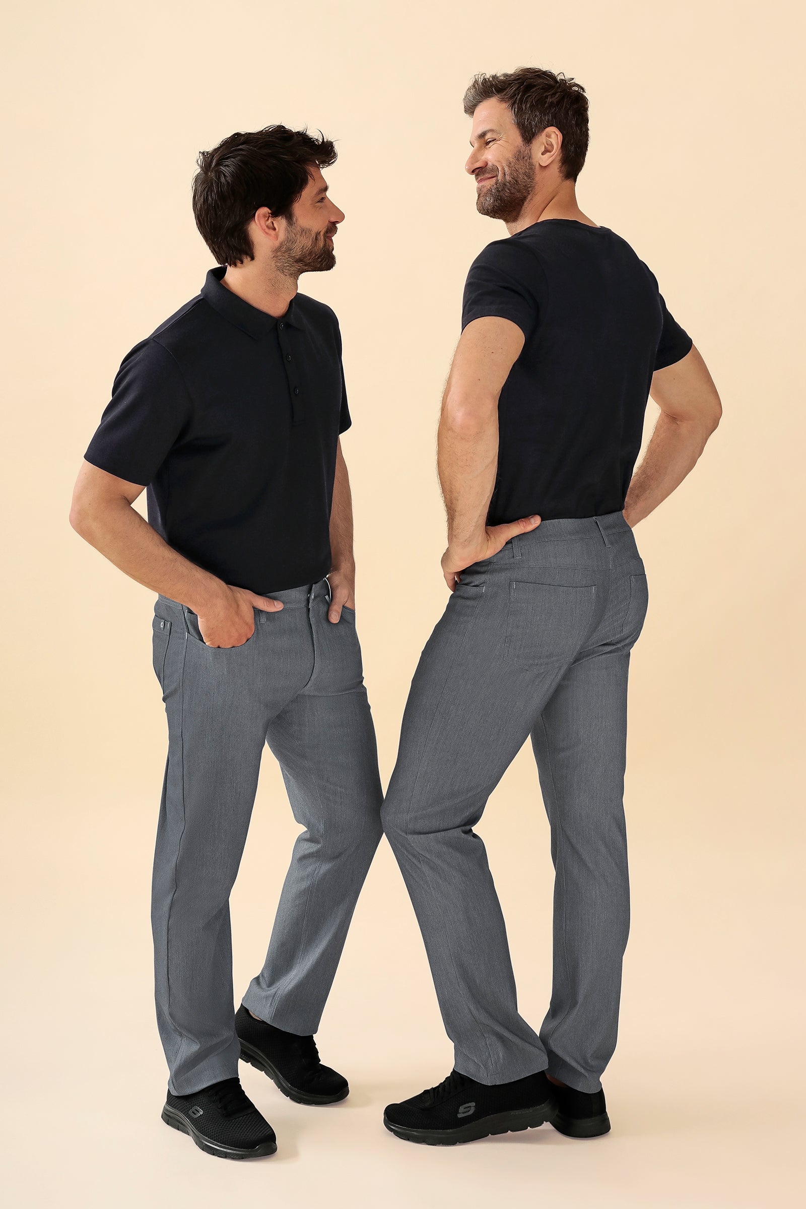 KAERE Hose Herren - 5-Pocket grau melange