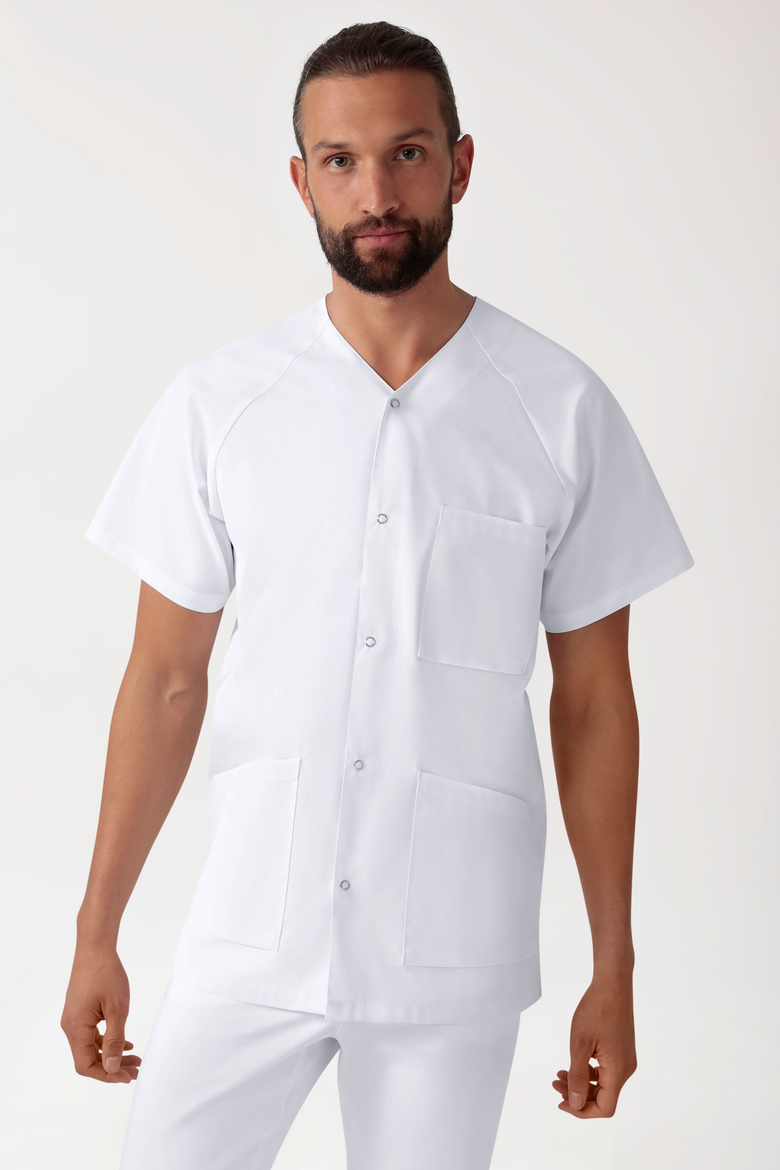 DER Kasack-Kasack Herren - durchgeknöpft weiss