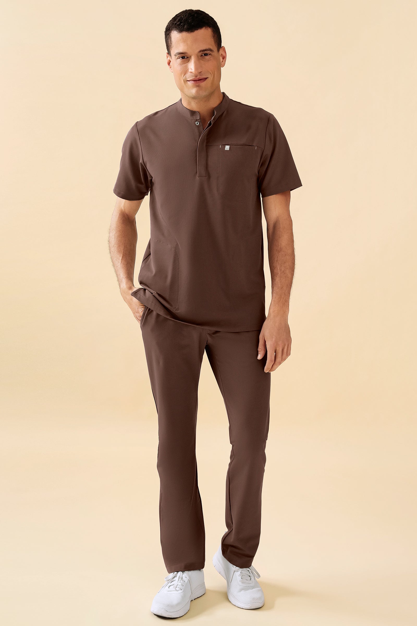 KAERE Schlupfkasack Herren - Stehkragen coffee