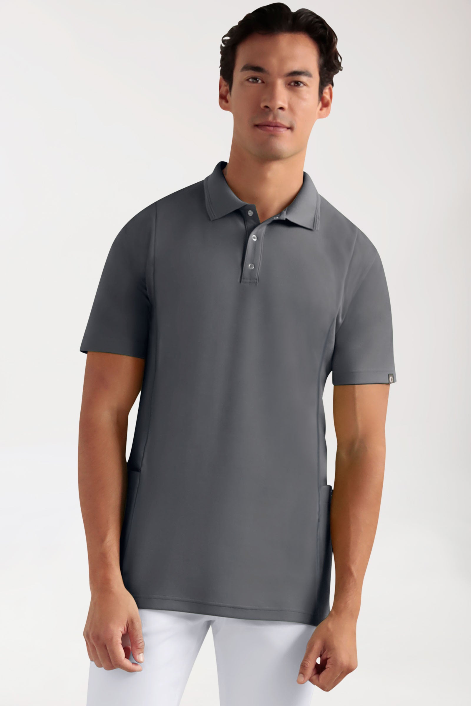 COMFY FLEX Stretch Schlupfkasack Herren - Polokragen steingrau