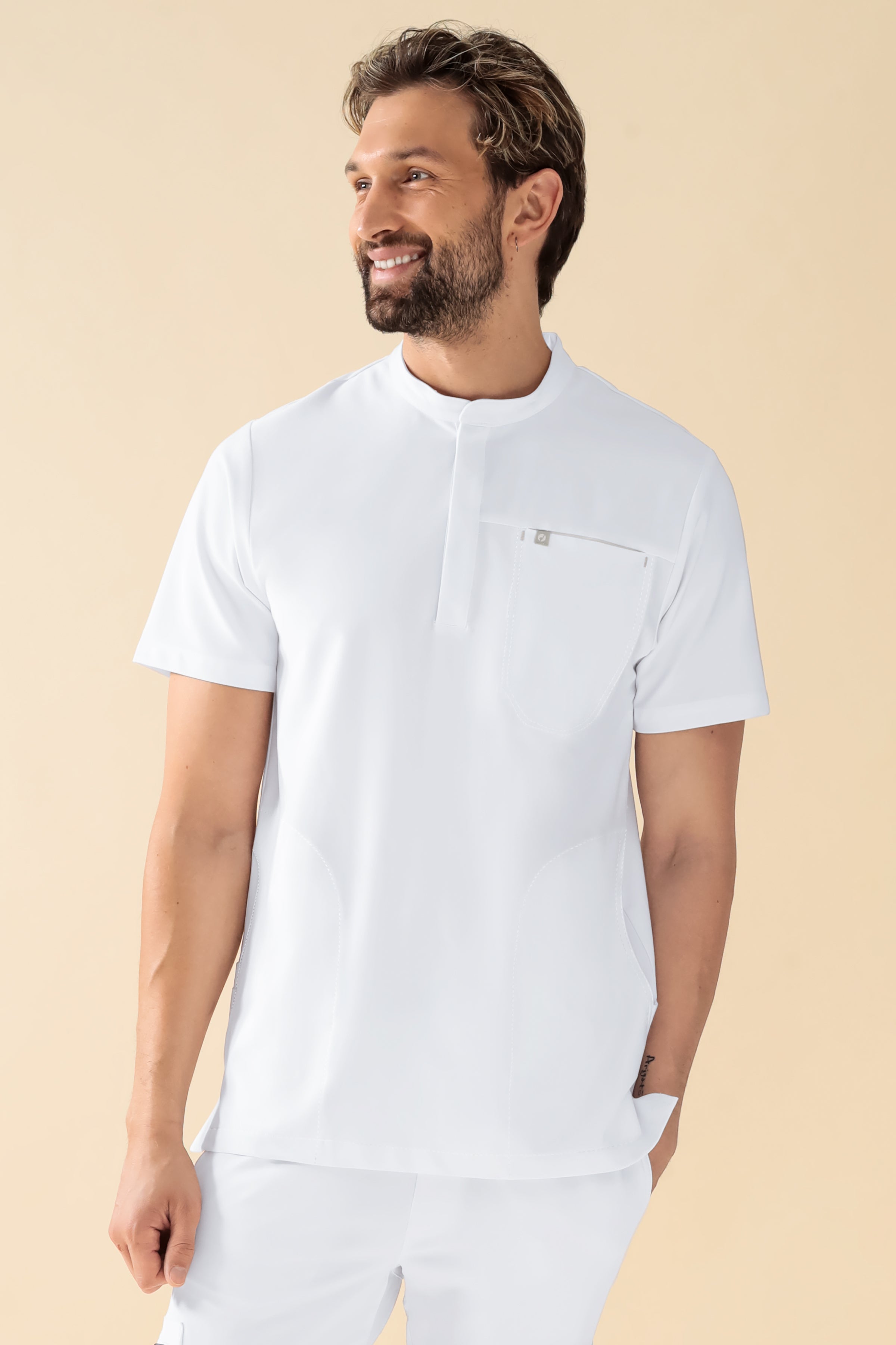 KAERE Schlupfkasack Herren - Stehkragen weiss