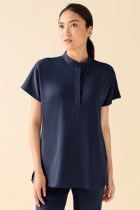 KAERE Schlupfkasack Damen - Stehkragen navy