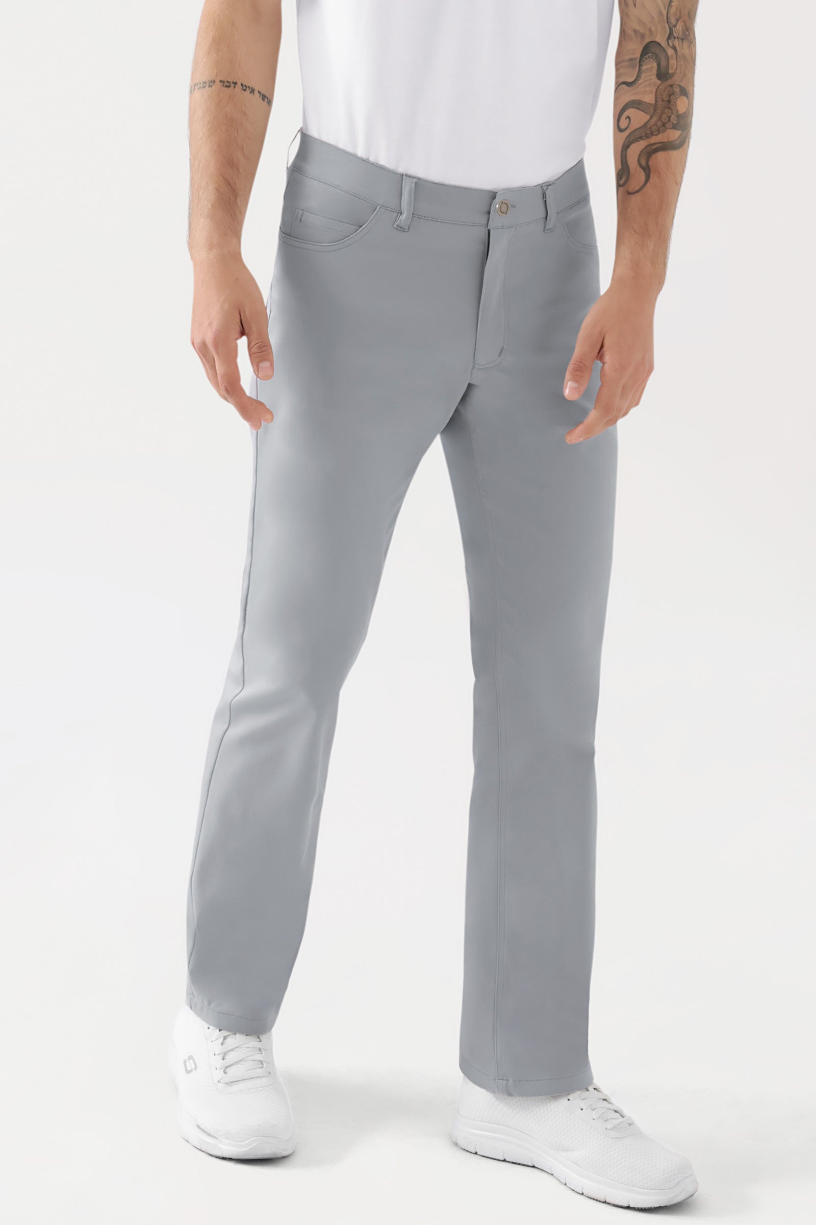 COMFY FLEX 5-Pocket Hose Herren - gerades Bein grau, Vorderansicht 