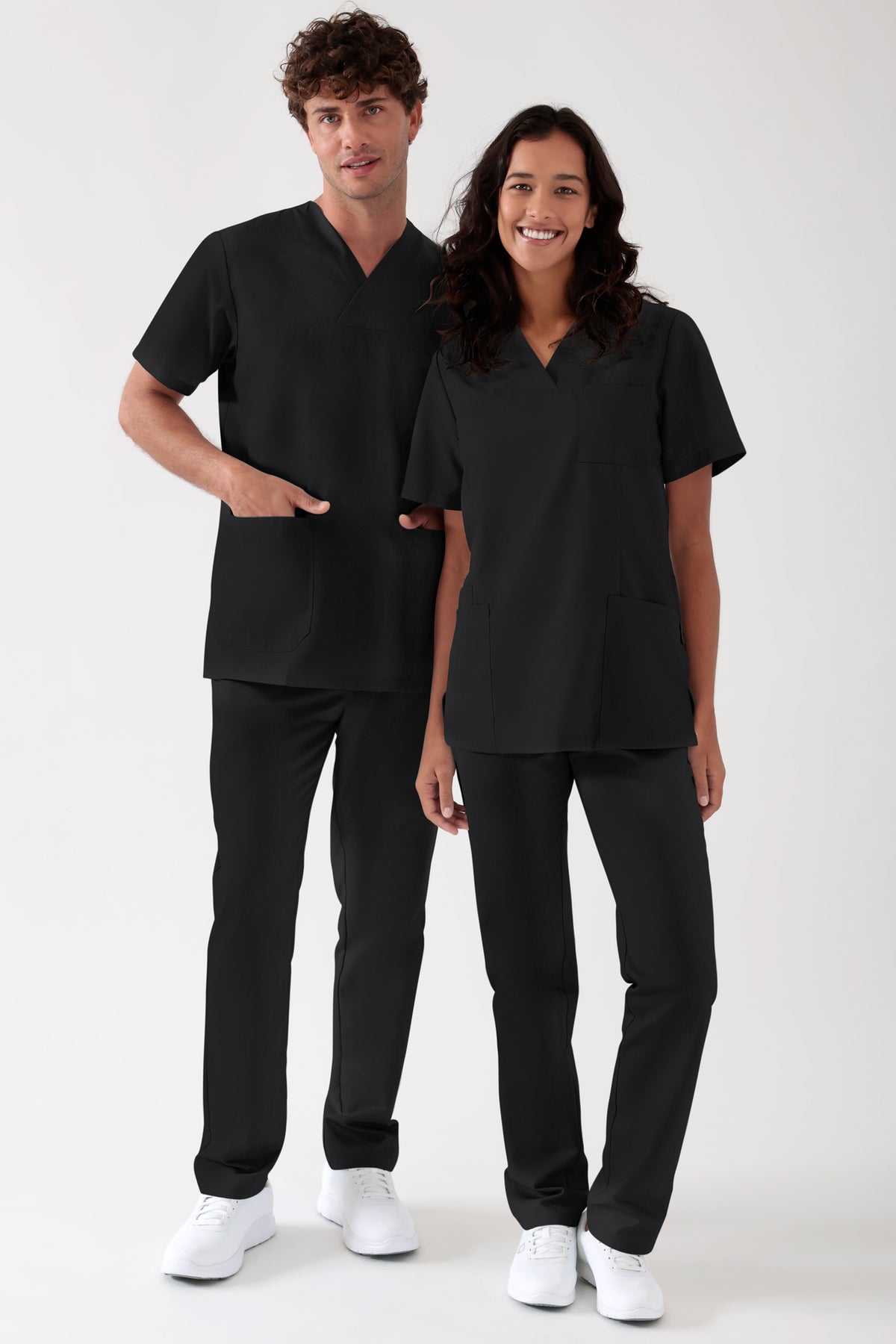 TENCEL™ Schlupfkasack Herren - V-Ausschnitt schwarz, Vue de face 