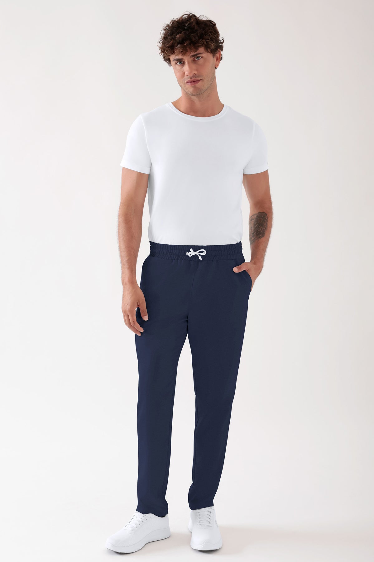 TENCEL™ Hose Unisex - Rundumgummibund navy, Vorderansicht 