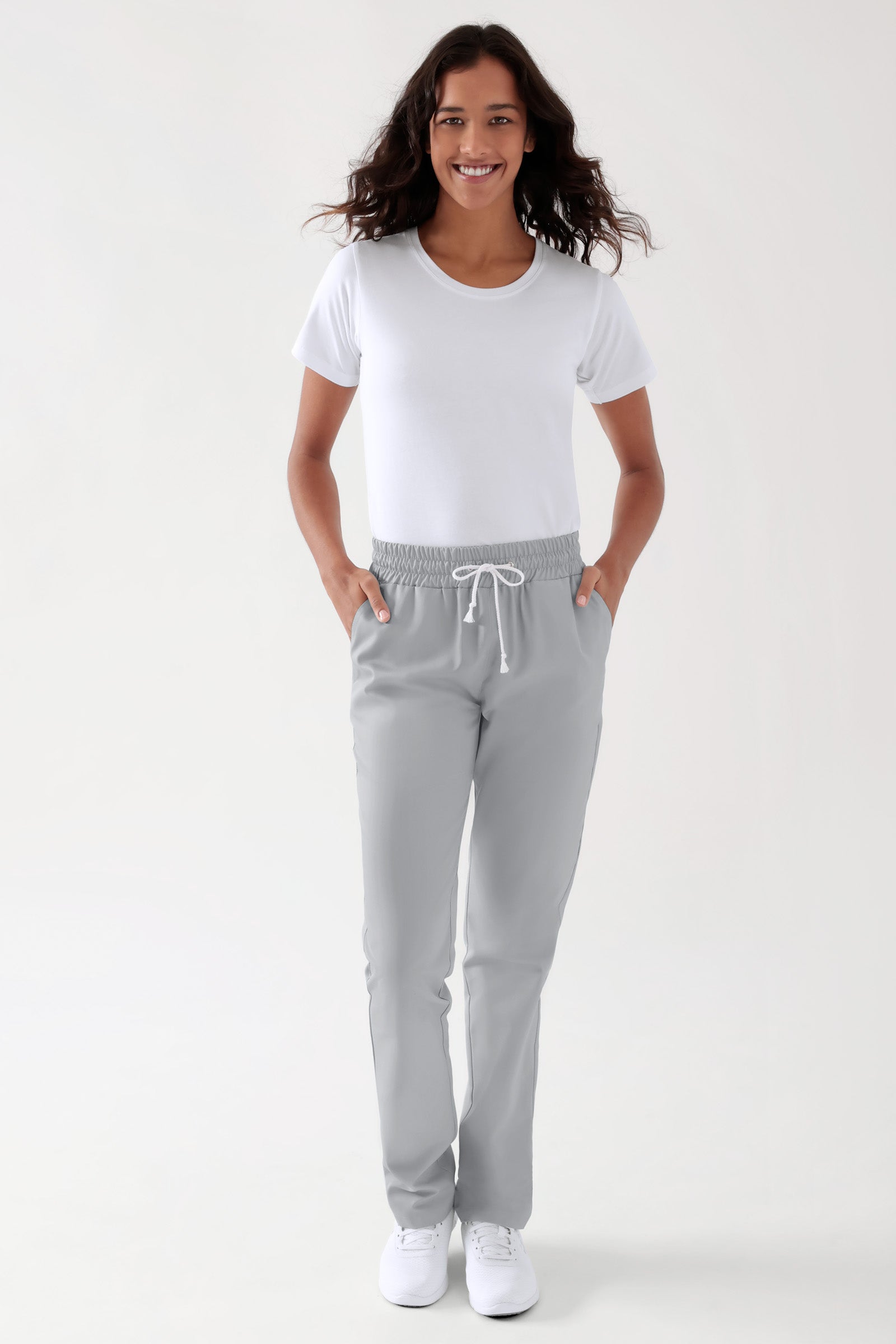 Lyocell Hose Unisex - Rundumgummibund perlgrau