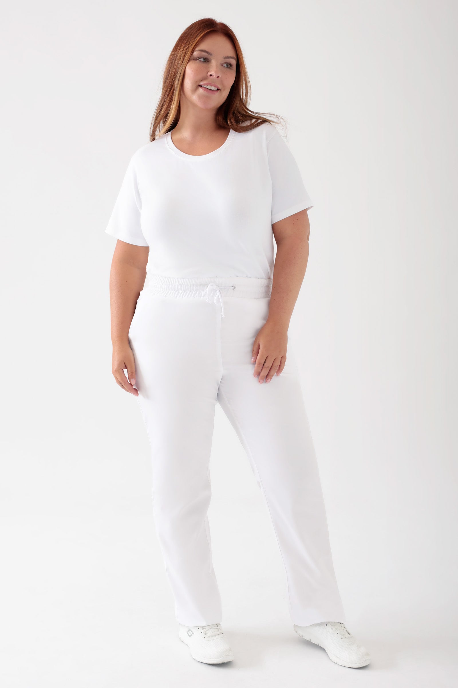TENCEL™ Hose Unisex - Rundumgummibund weiss, Vorderansicht 