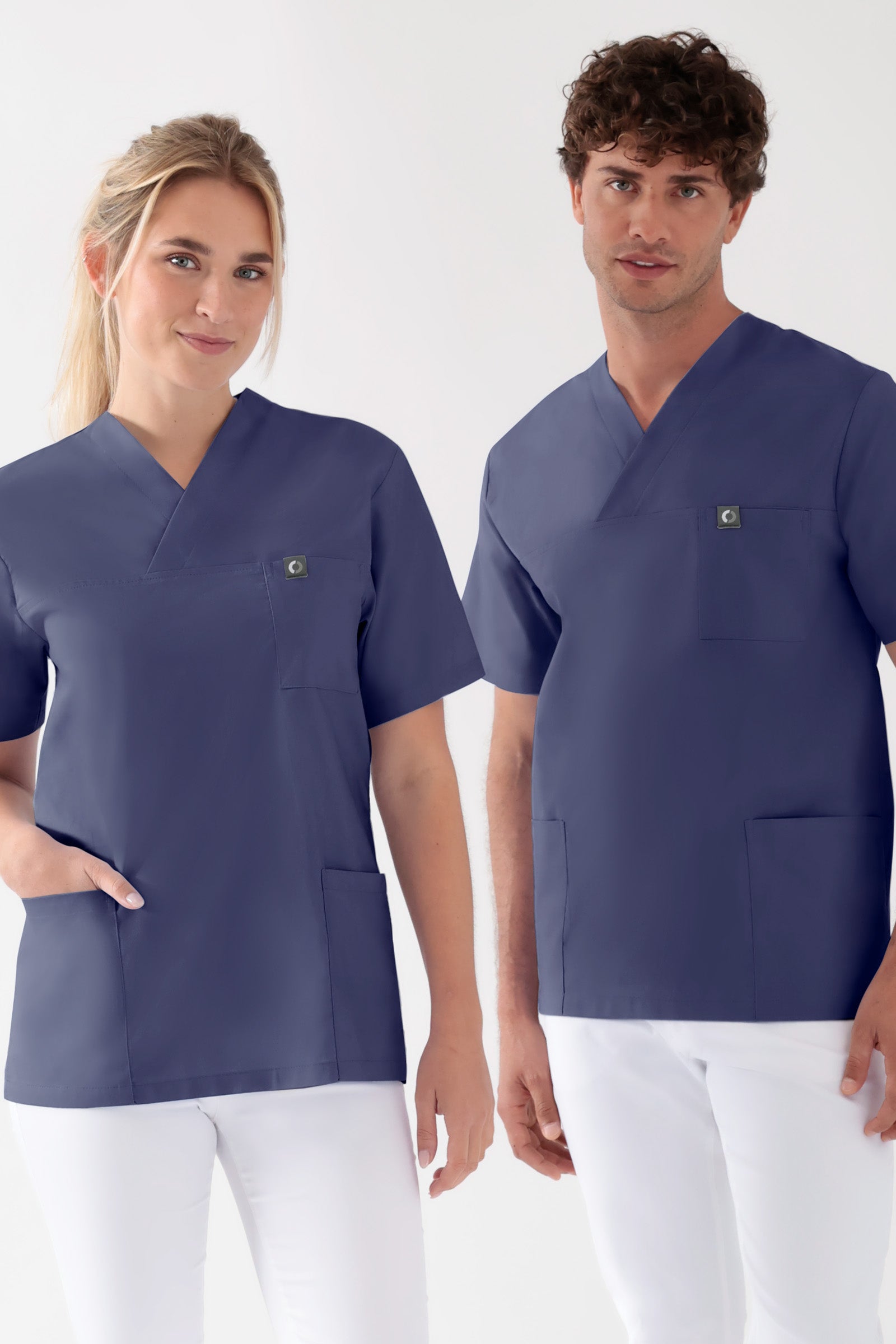 Baumwolle Schlupfkasack Unisex - Doppelpack light navy, Vue de face 