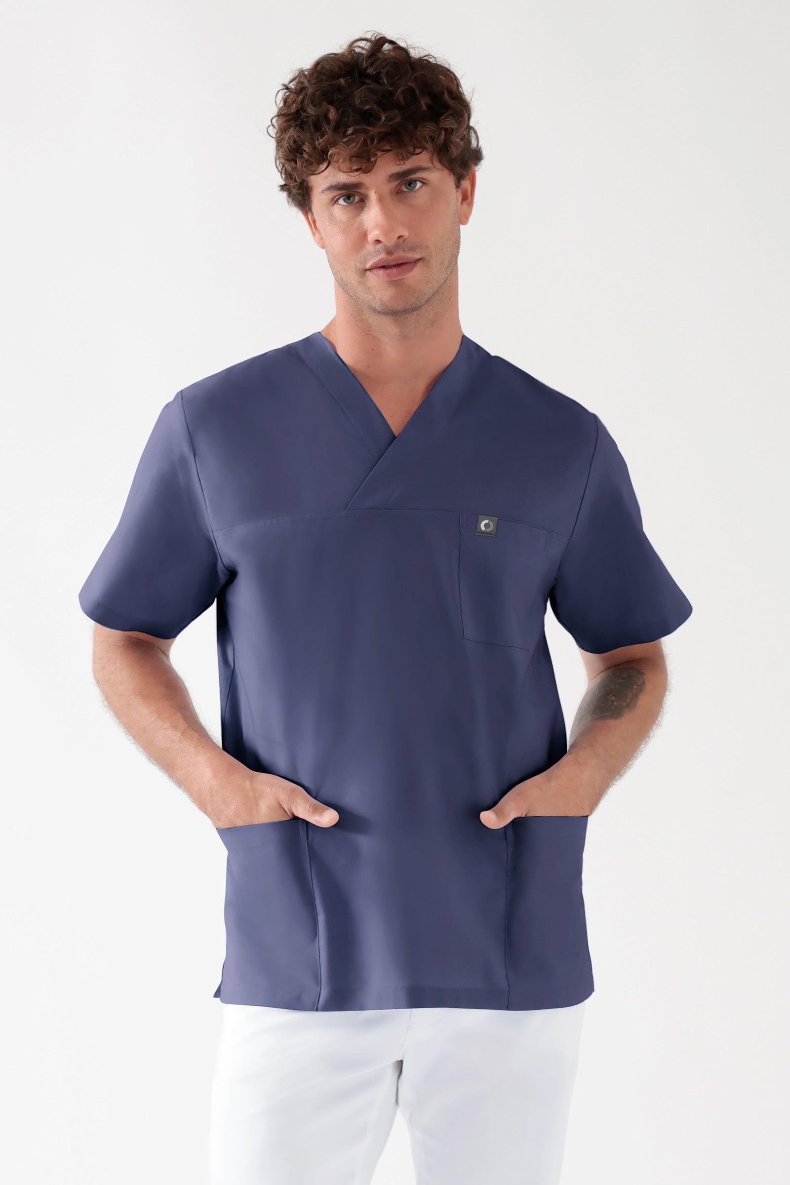 Baumwolle Schlupfkasack Unisex - Doppelpack light navy, Vue de face 