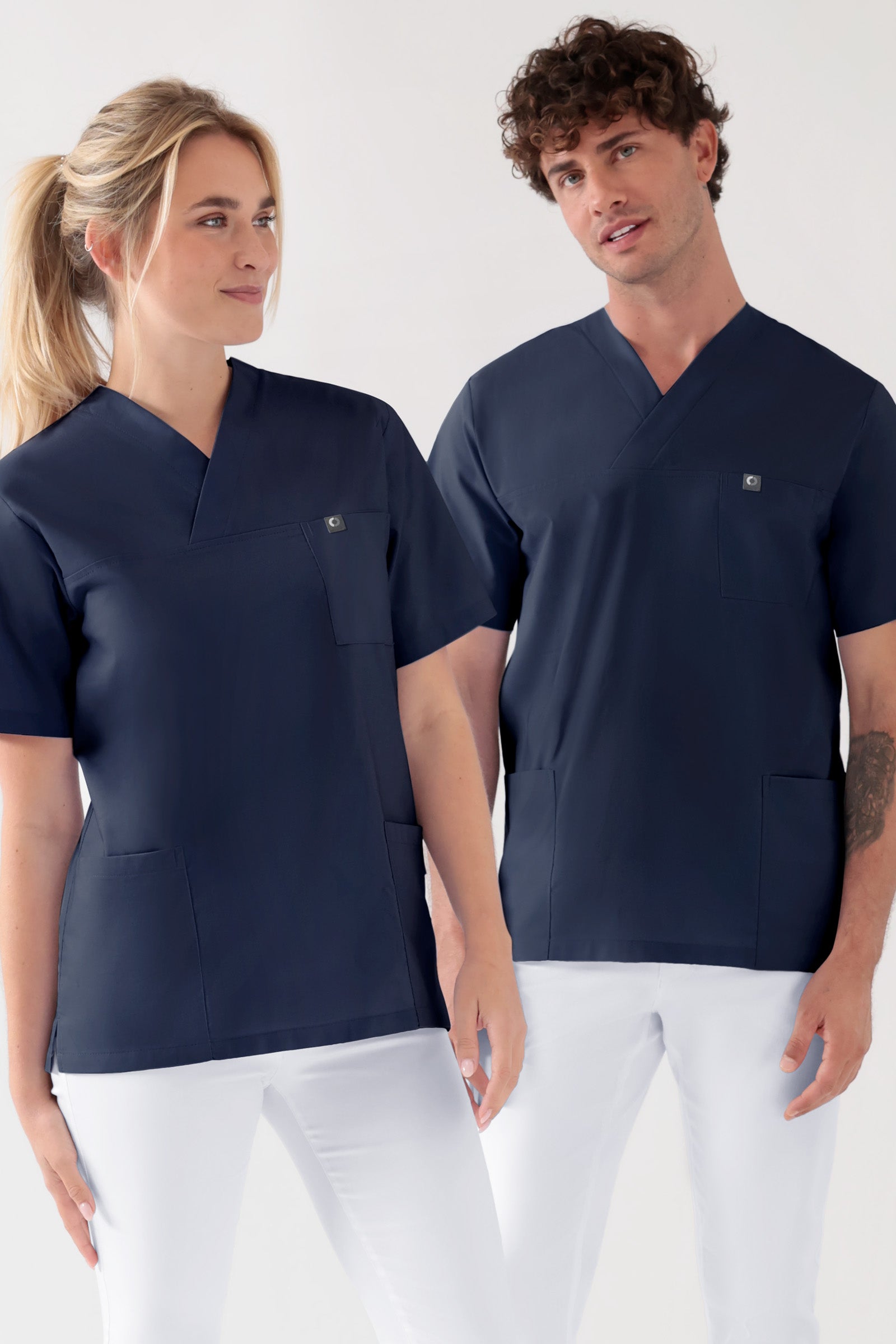 Baumwolle Schlupfkasack Unisex - Doppelpack navy, Vue de face 