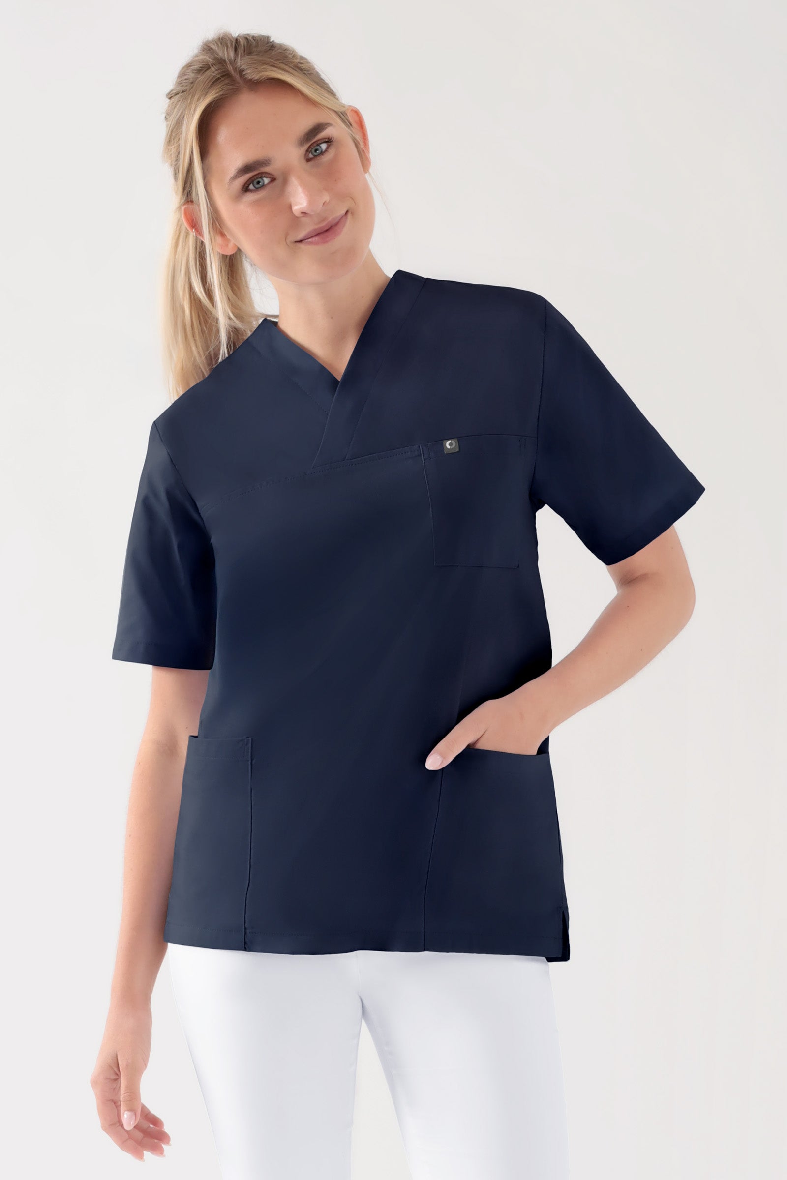Baumwolle Schlupfkasack Unisex - Doppelpack navy, Vue de face 
