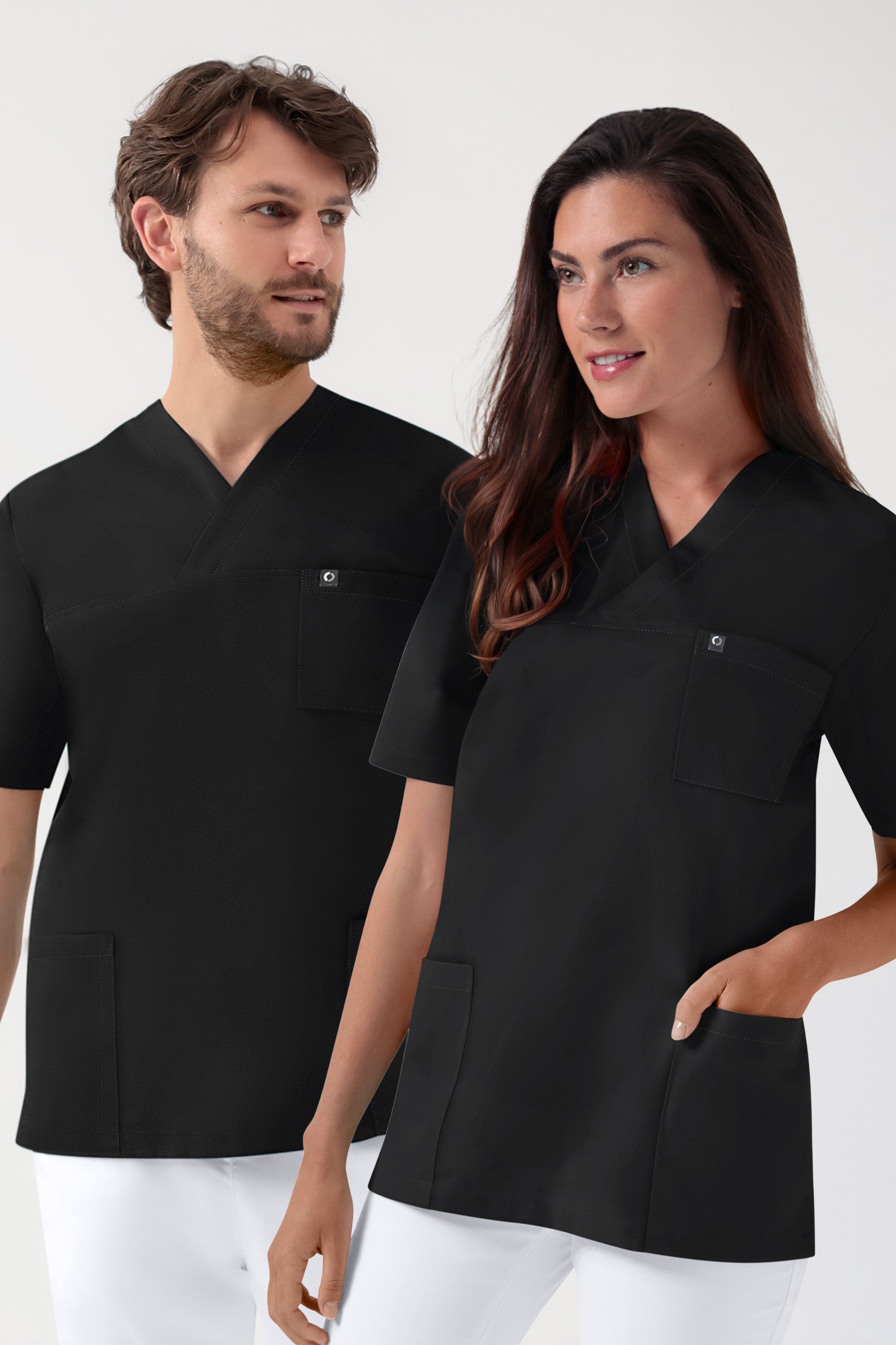 GREEN Stretch Schlupfkasack Unisex - V-Ausschnitt schwarz, Vue de face 