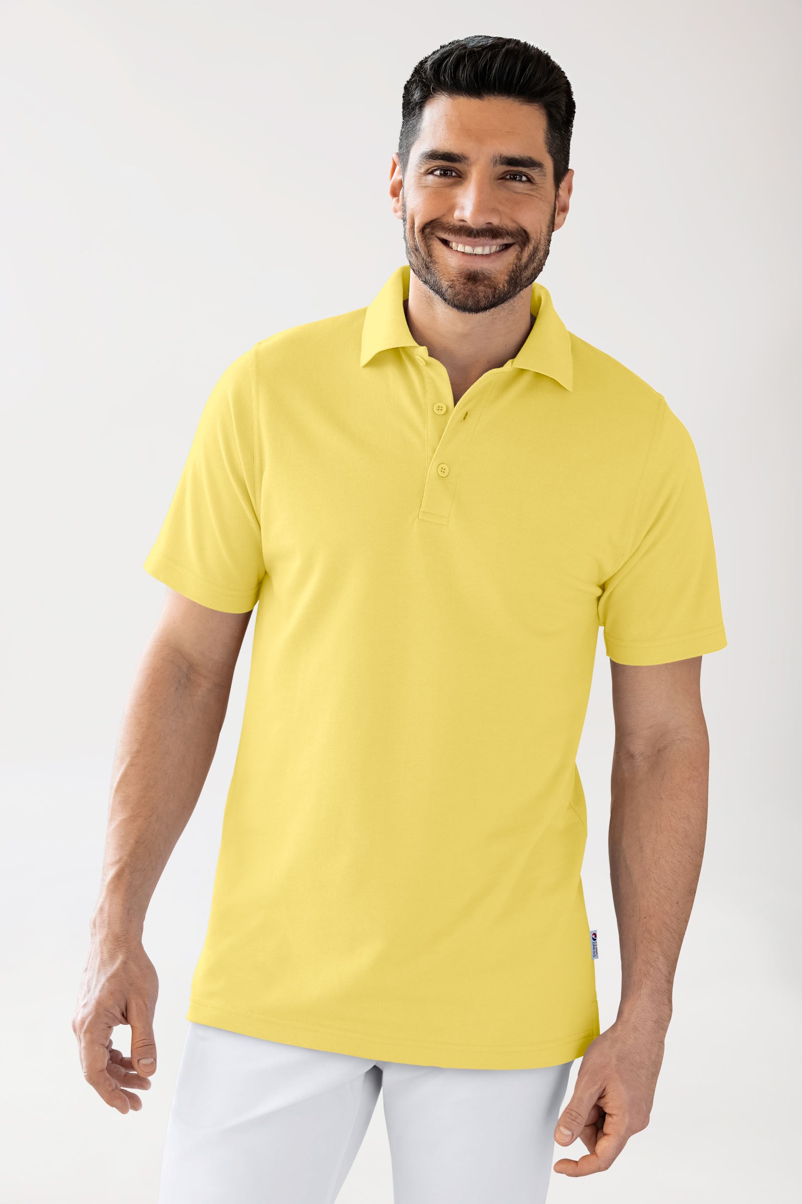 CORE Shirt Unisex - Polokragen gelb, Vorderansicht 