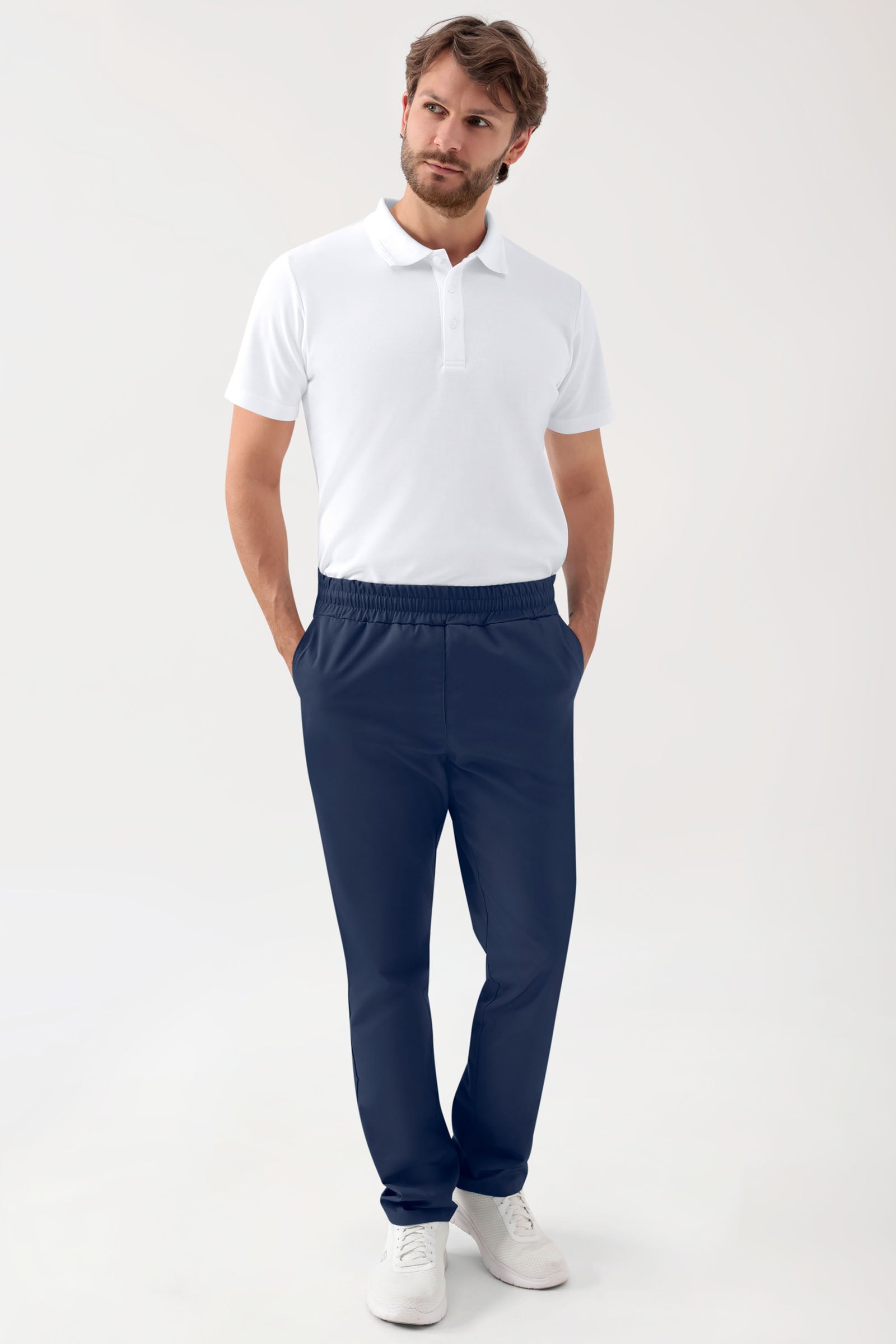GREEN Stretch Hose Unisex - Rundumgummibund navy, Vue de face 