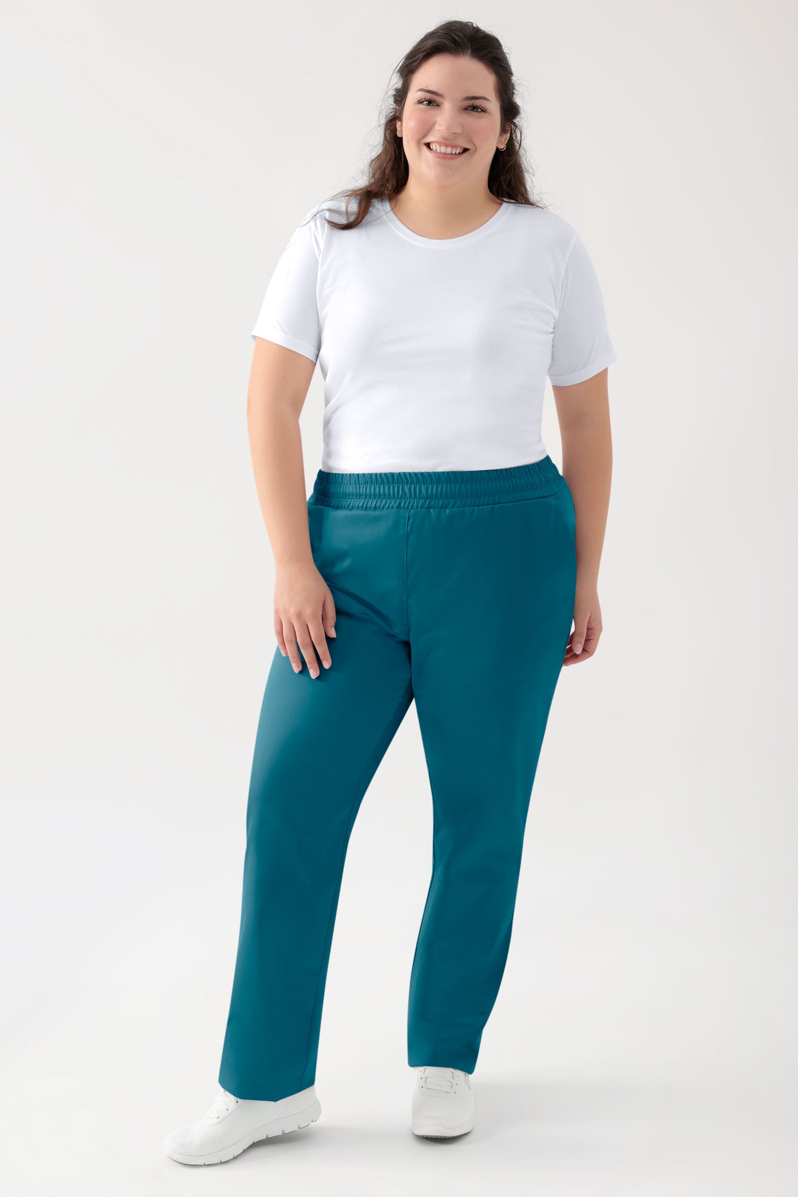 Stretch Hose Unisex - Rundumgummibund petrol, Vorderansicht 