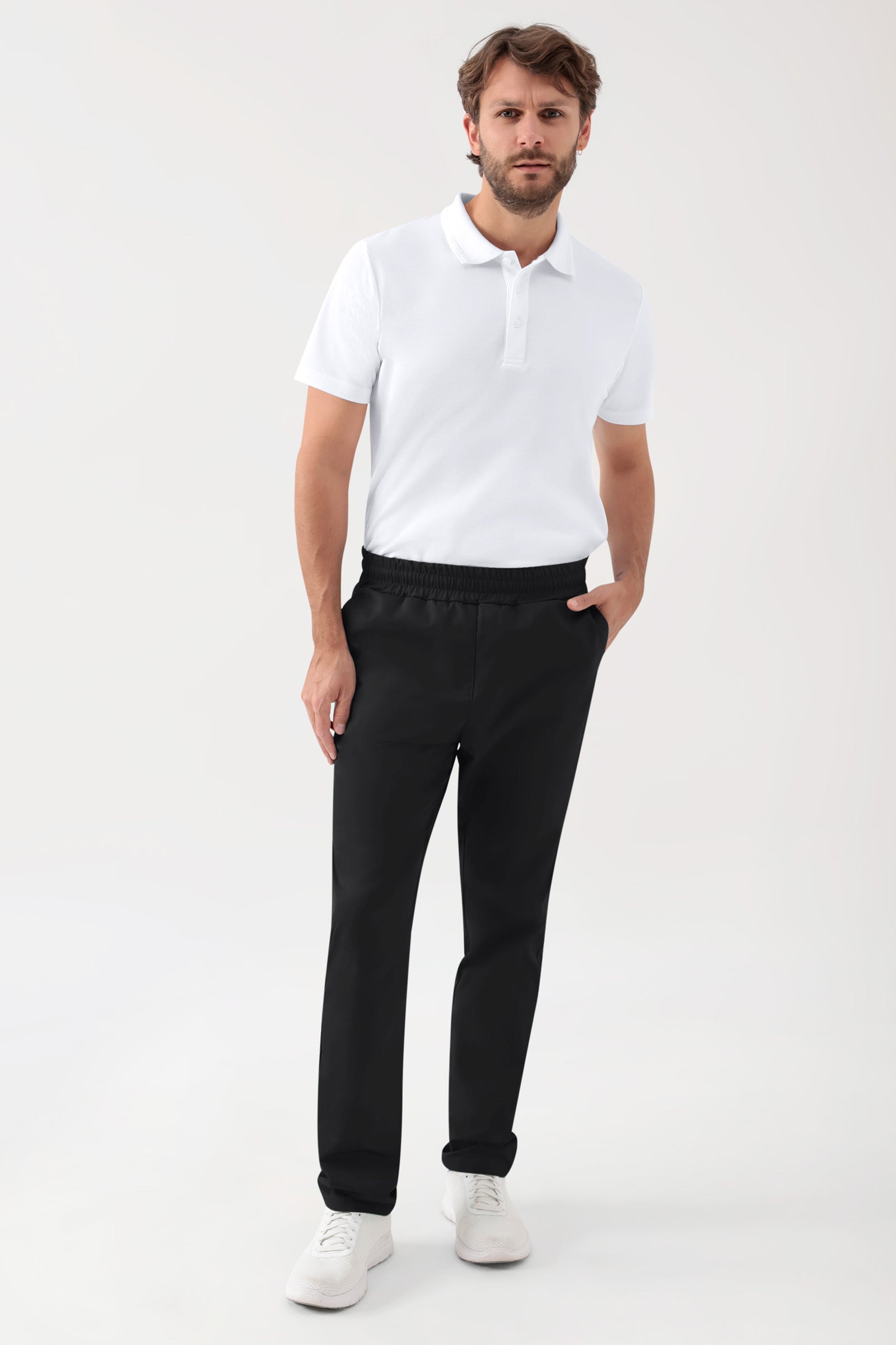 GREEN Stretch Hose Unisex - Rundumgummibund schwarz, Vue de face 