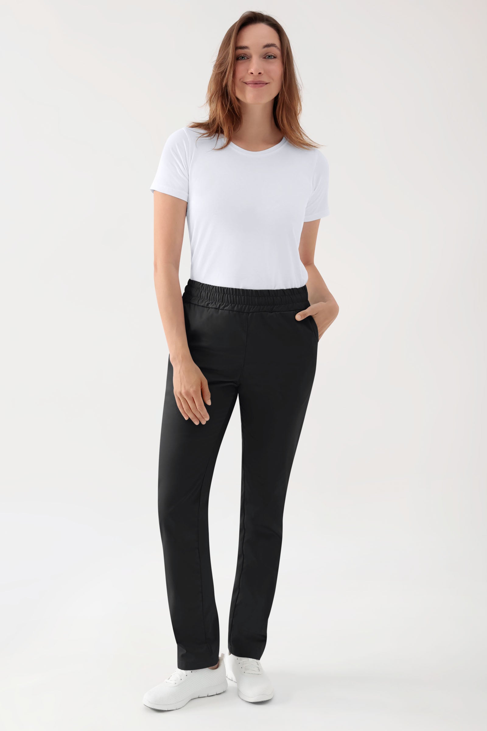 Stretch Hose Unisex - Rundumgummibund schwarz, Vorderansicht 