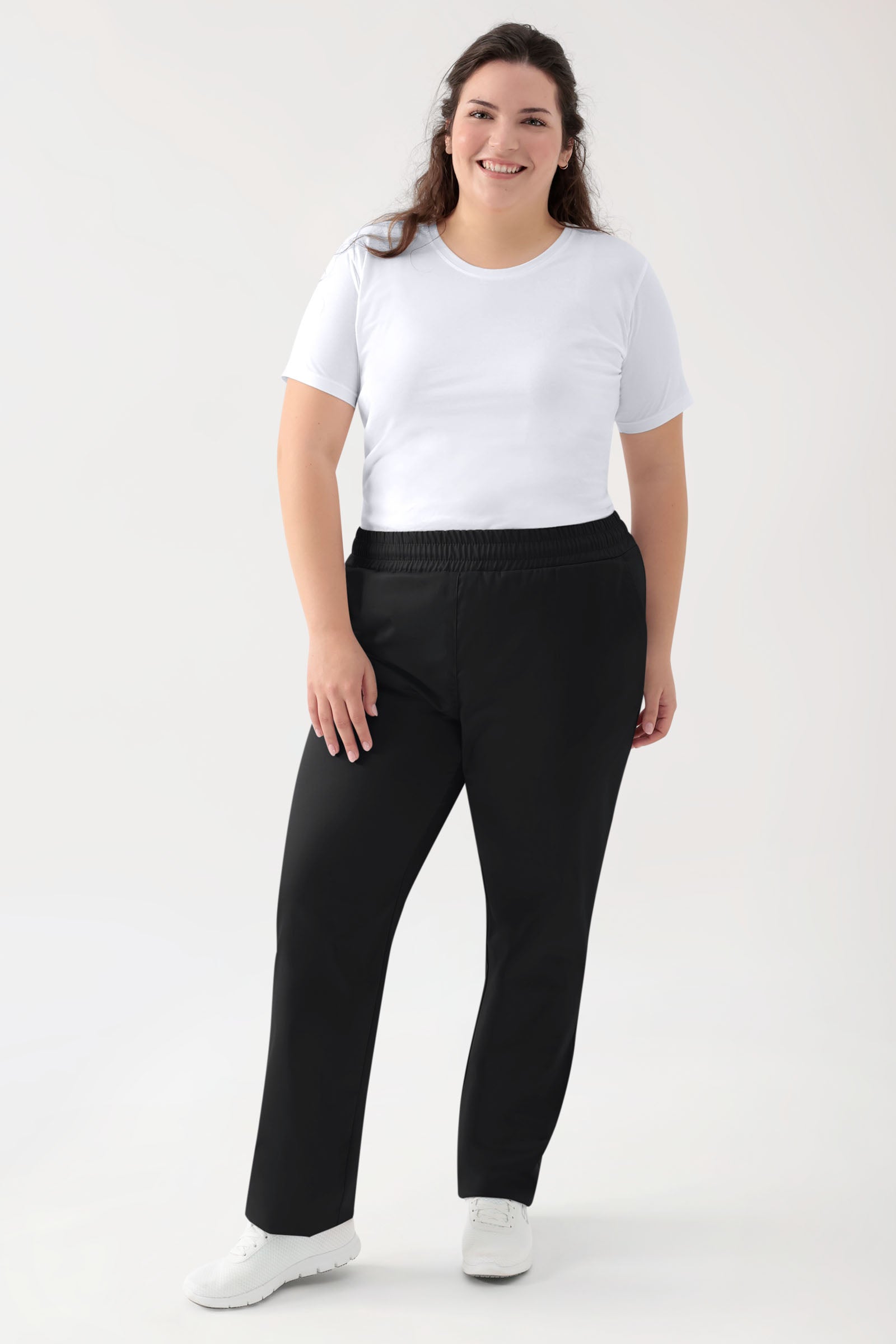 Stretch Hose Unisex - Rundumgummibund schwarz, Vorderansicht 
