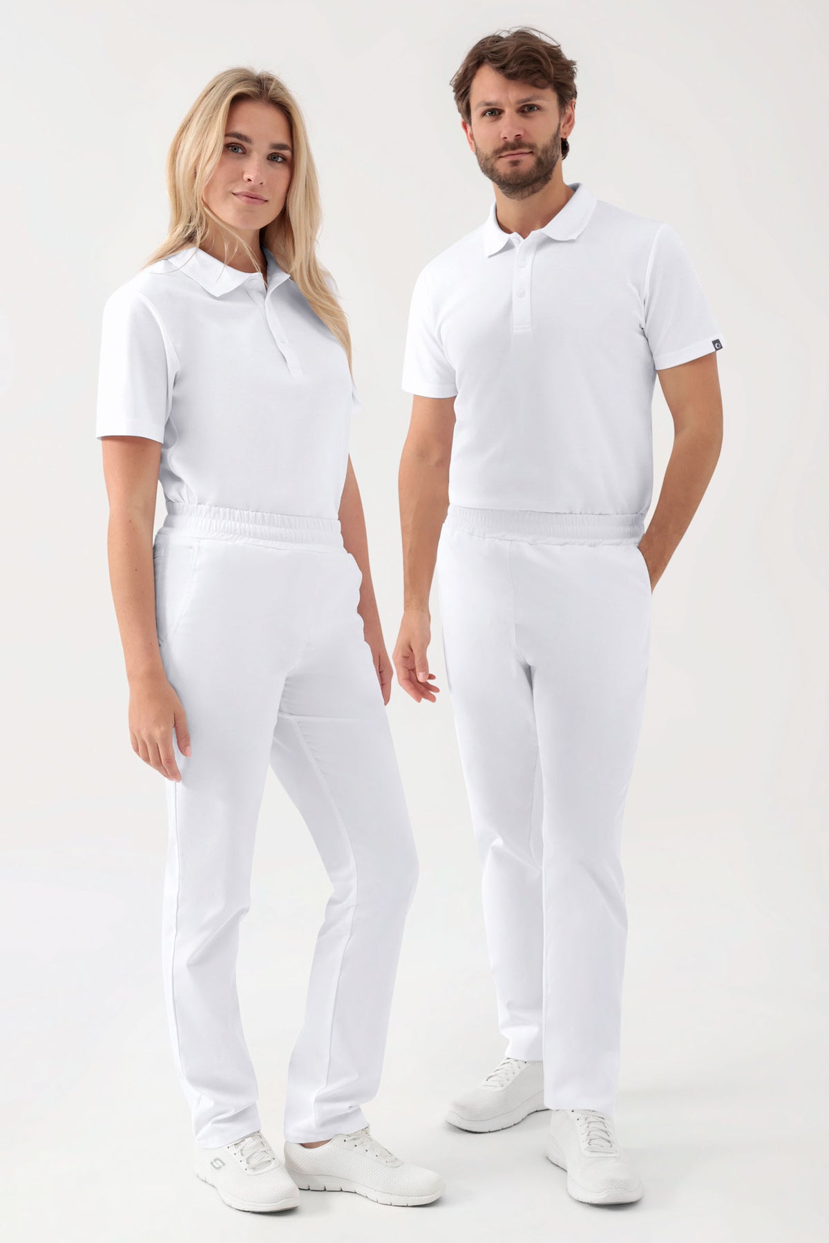 GREEN Stretch Hose Unisex - Rundumgummibund weiss, Vorderansicht 