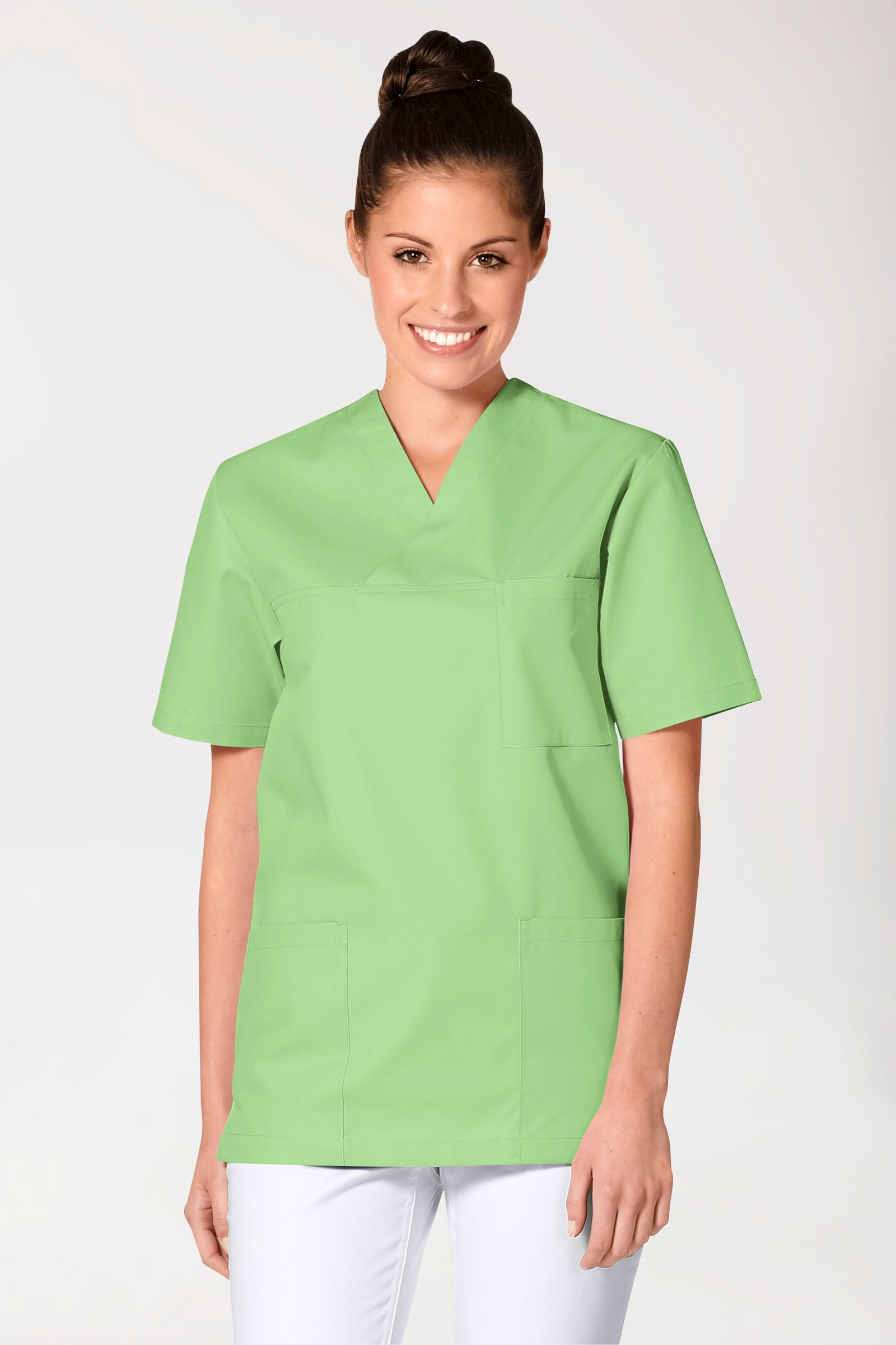 JUST STRONG Schlupfkasack Unisex - V-Ausschnitt apfelgrün, Vue de face 