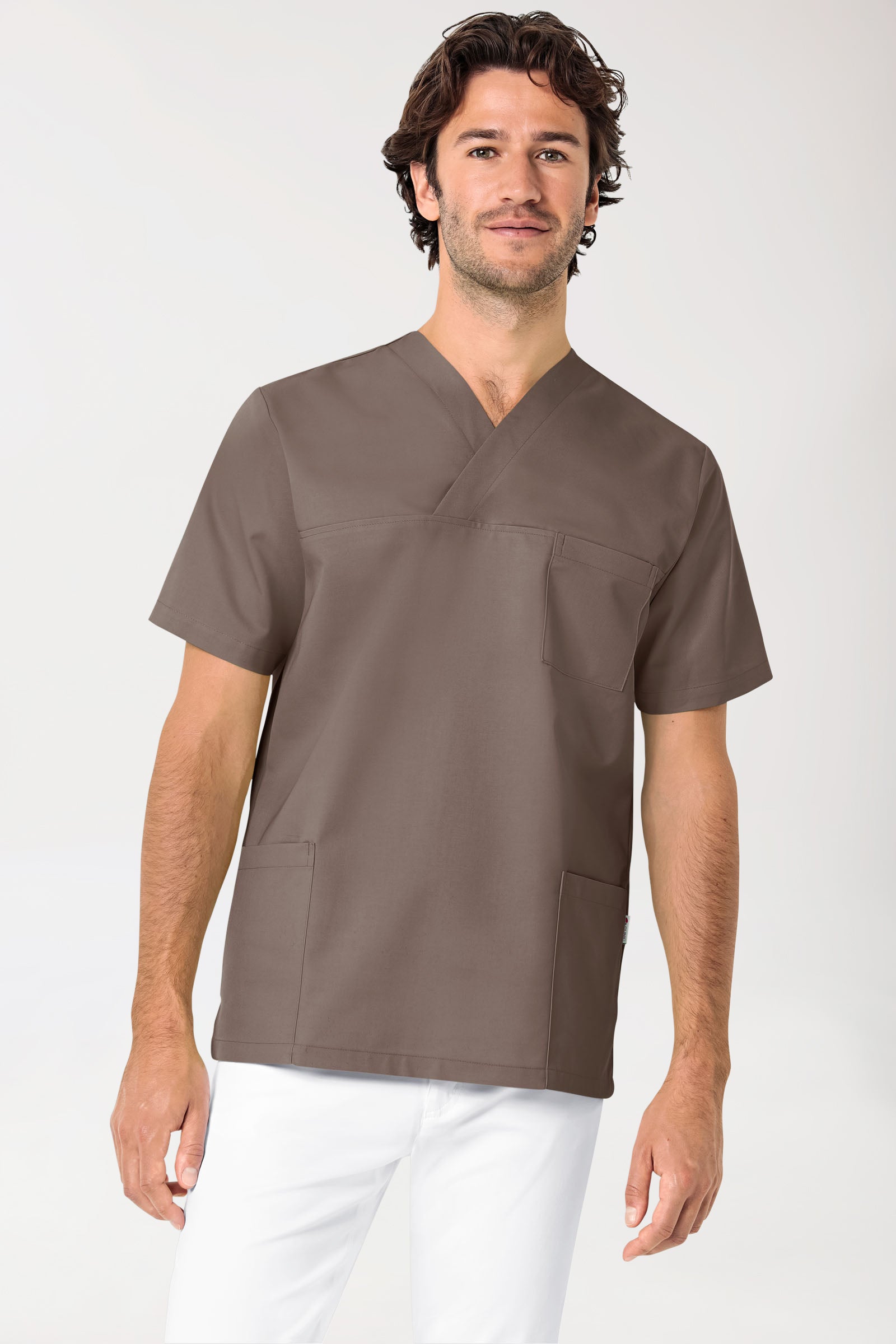 JUST STRONG Schlupfkasack Unisex - V-Ausschnitt deep taupe, Vue de face 