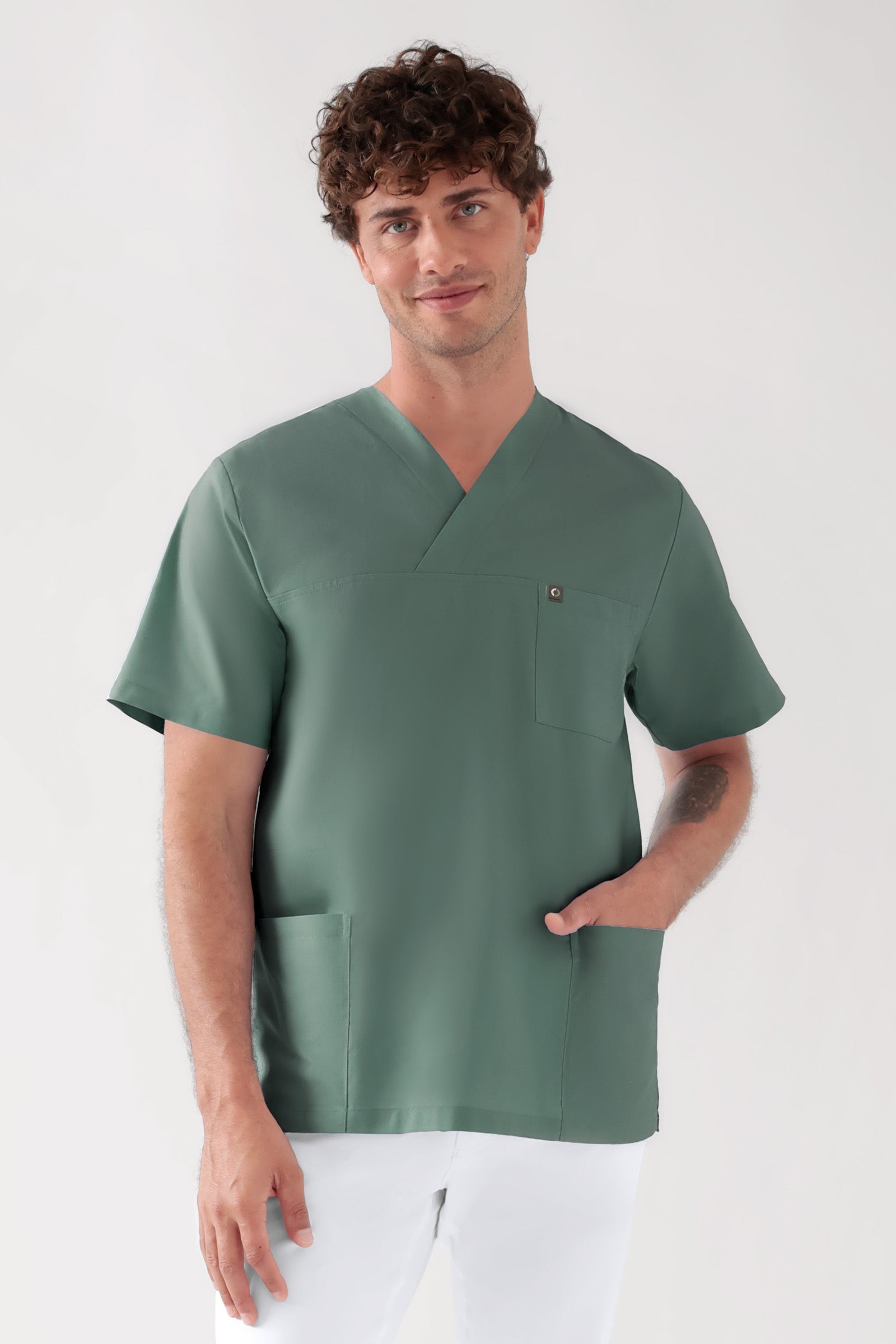 Baumwolle Schlupfkasack Unisex - Doppelpack dunkelgrün, Vue de face 