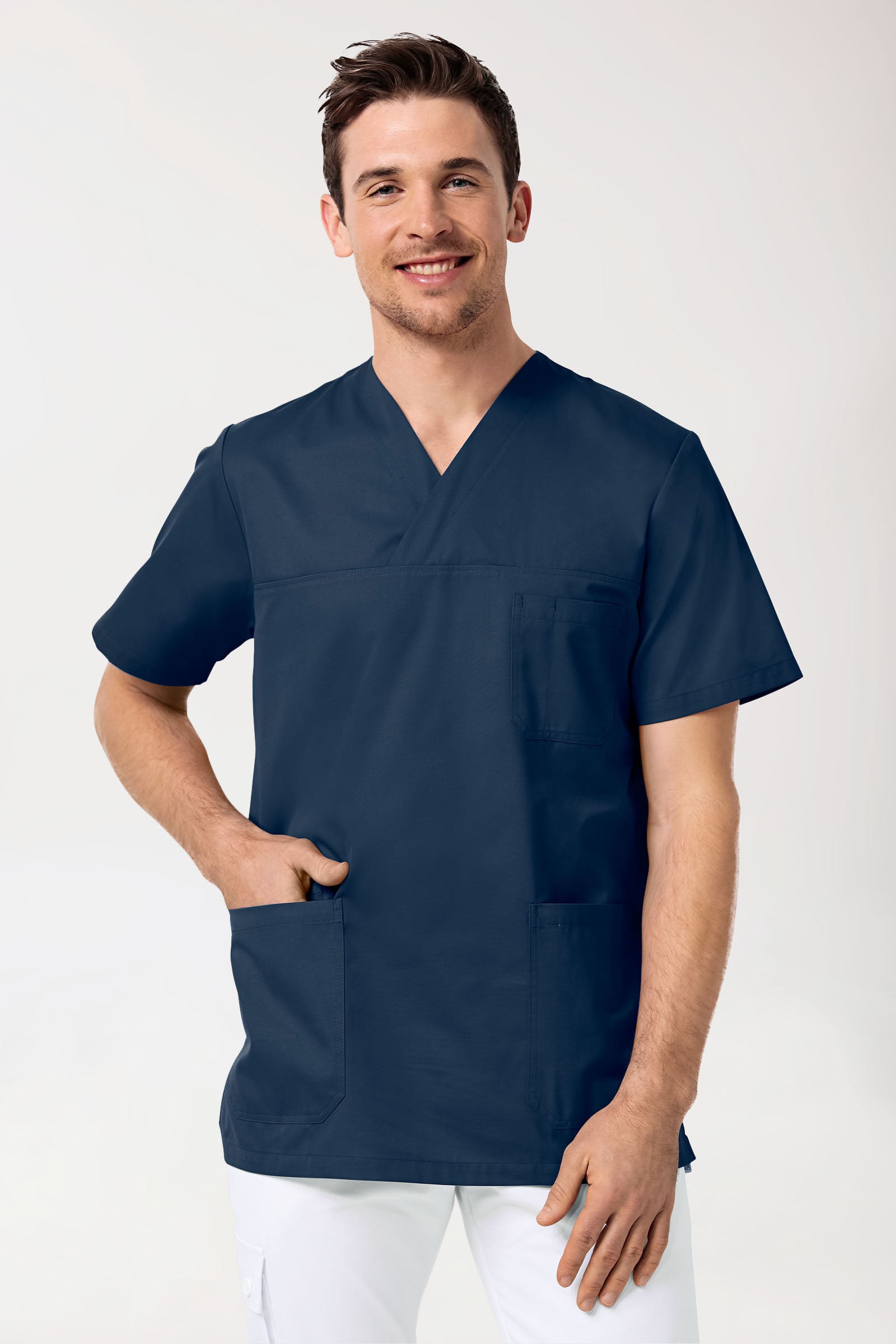 Schlupfkasack Navy V-Ausschnitt, Vorderansicht 