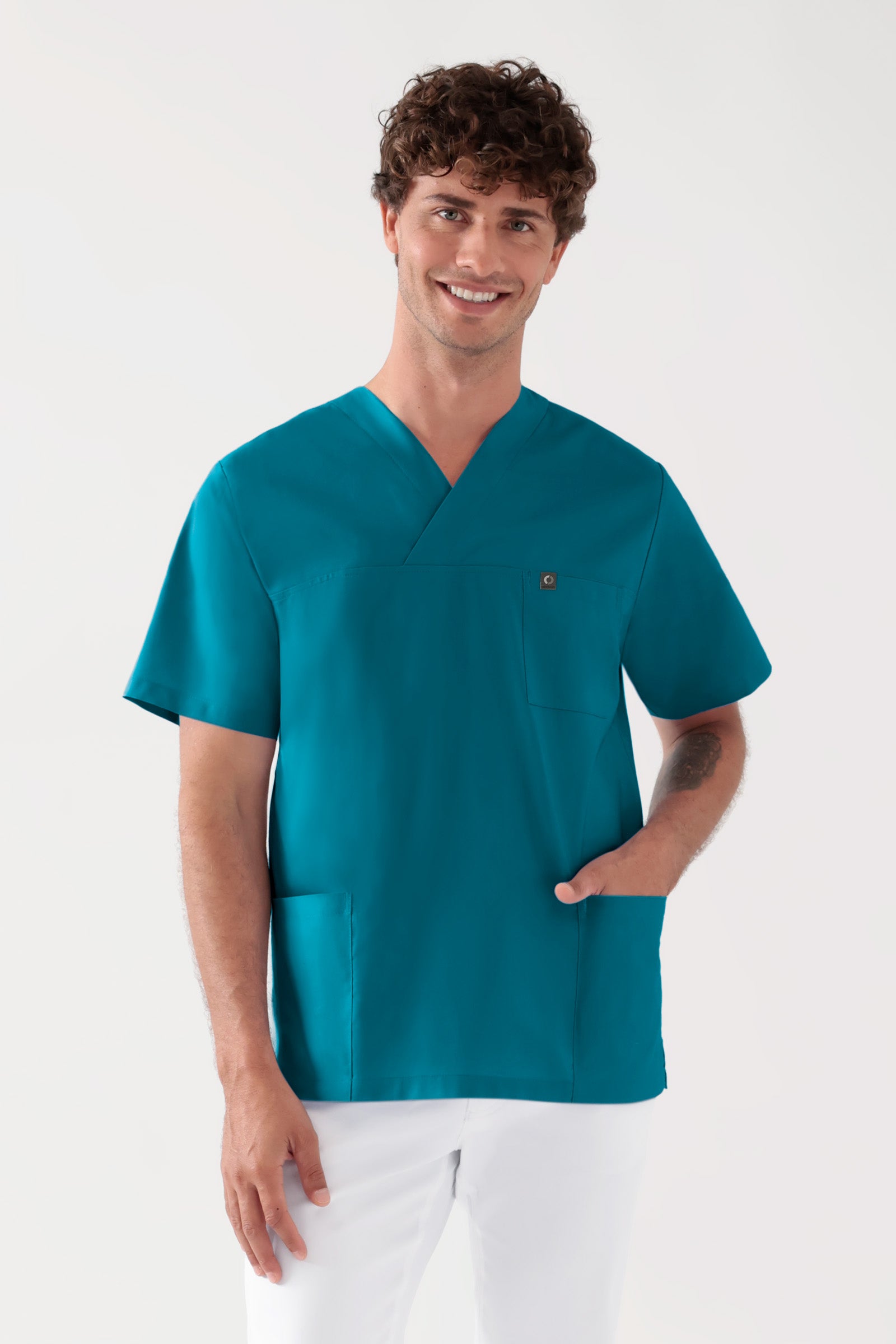 Baumwolle Schlupfkasack Unisex - Doppelpack petrol, Vue de face 