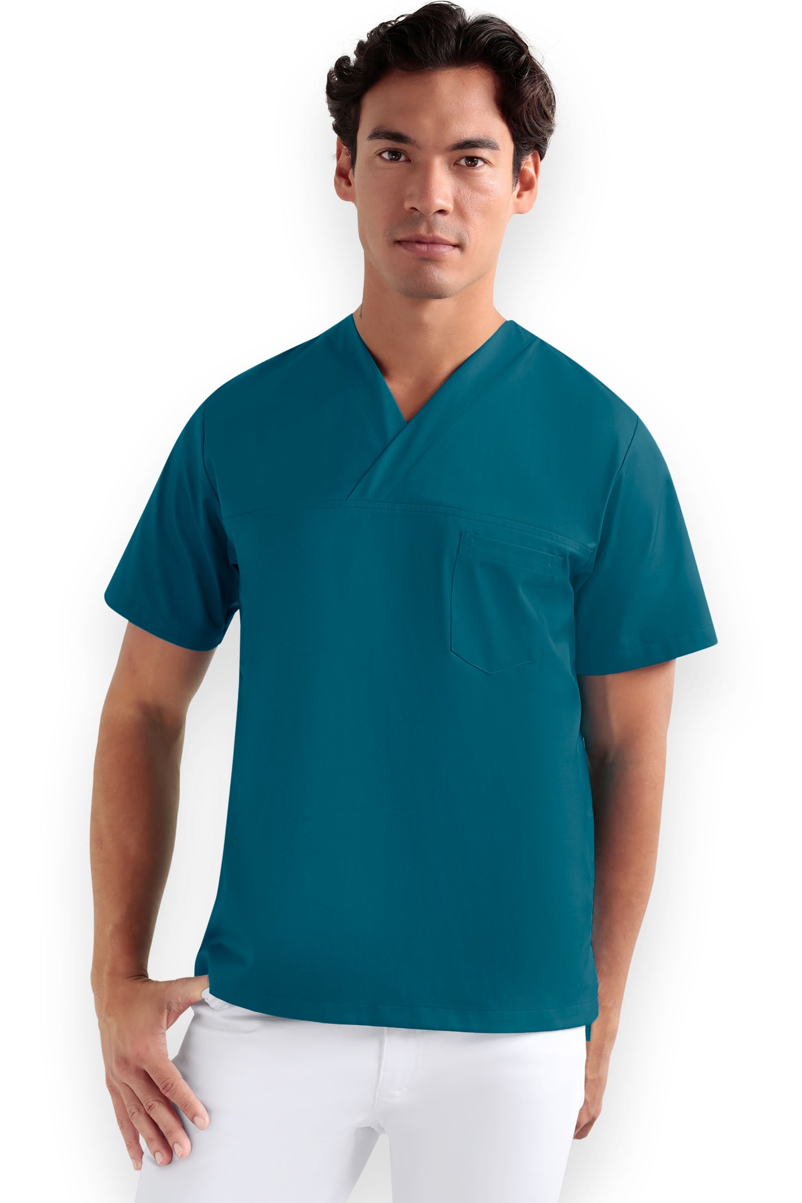 Schlupfkasack Unisex - V-Ausschnitt petrol, Vue de face 