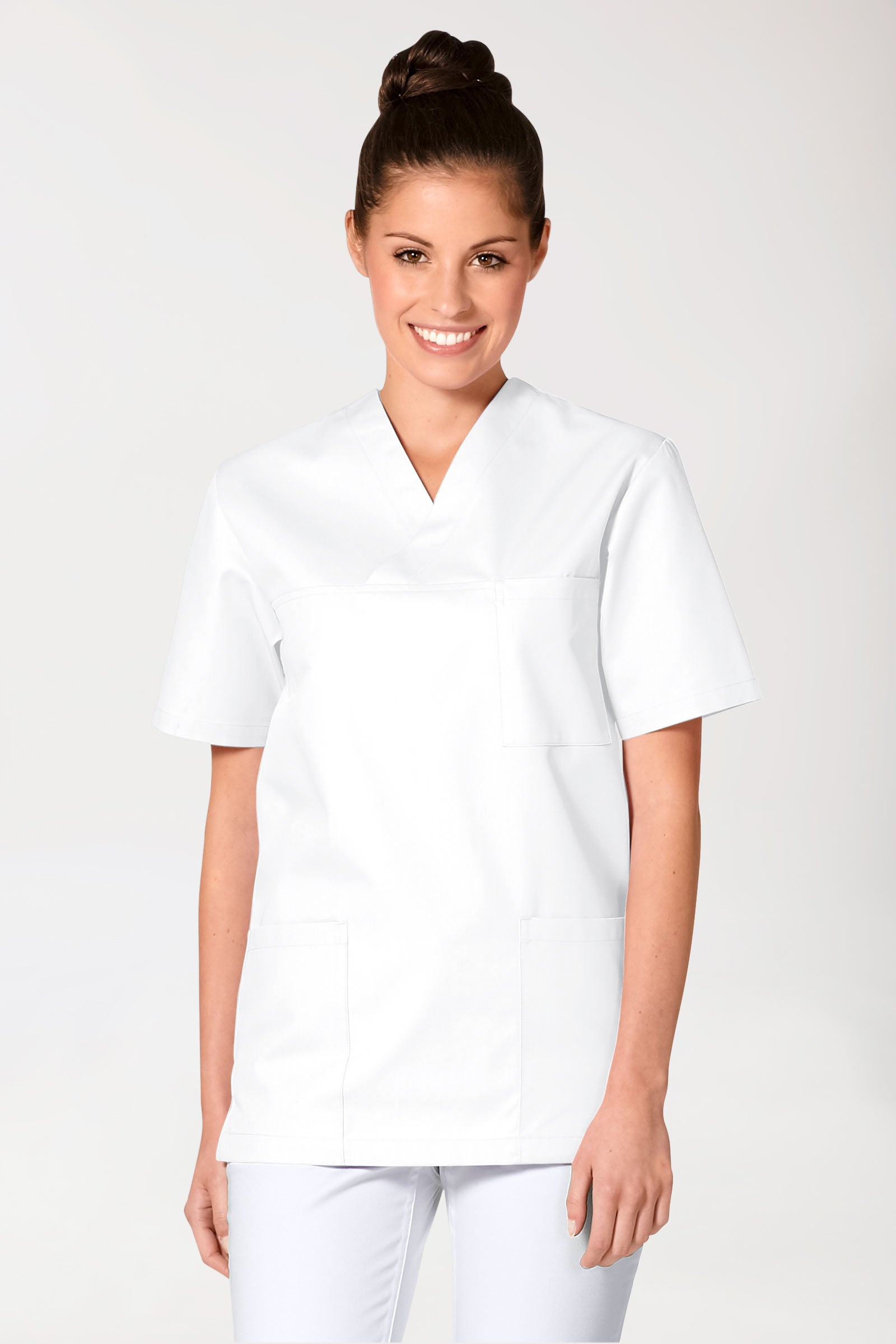 JUST STRONG Schlupfkasack Unisex - V-Ausschnitt weiss, Vue de face 