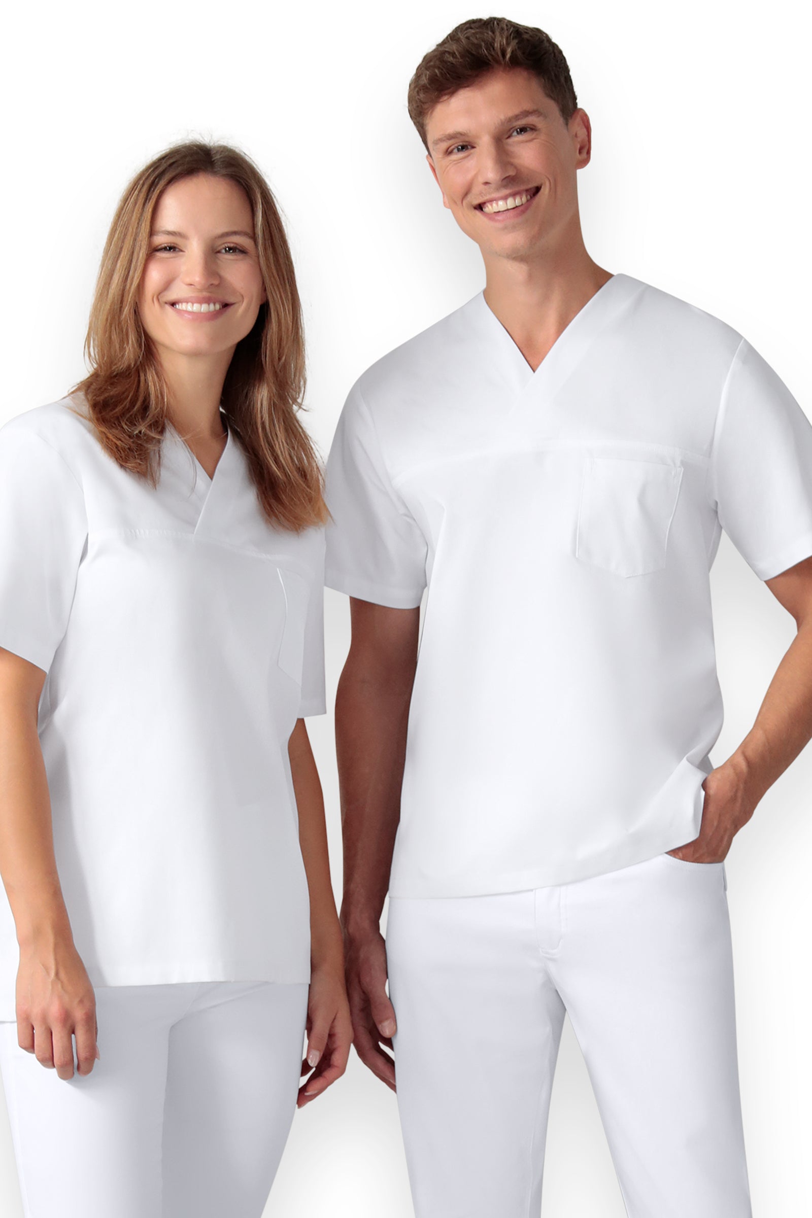 Schlupfkasack Unisex - V-Ausschnitt weiss