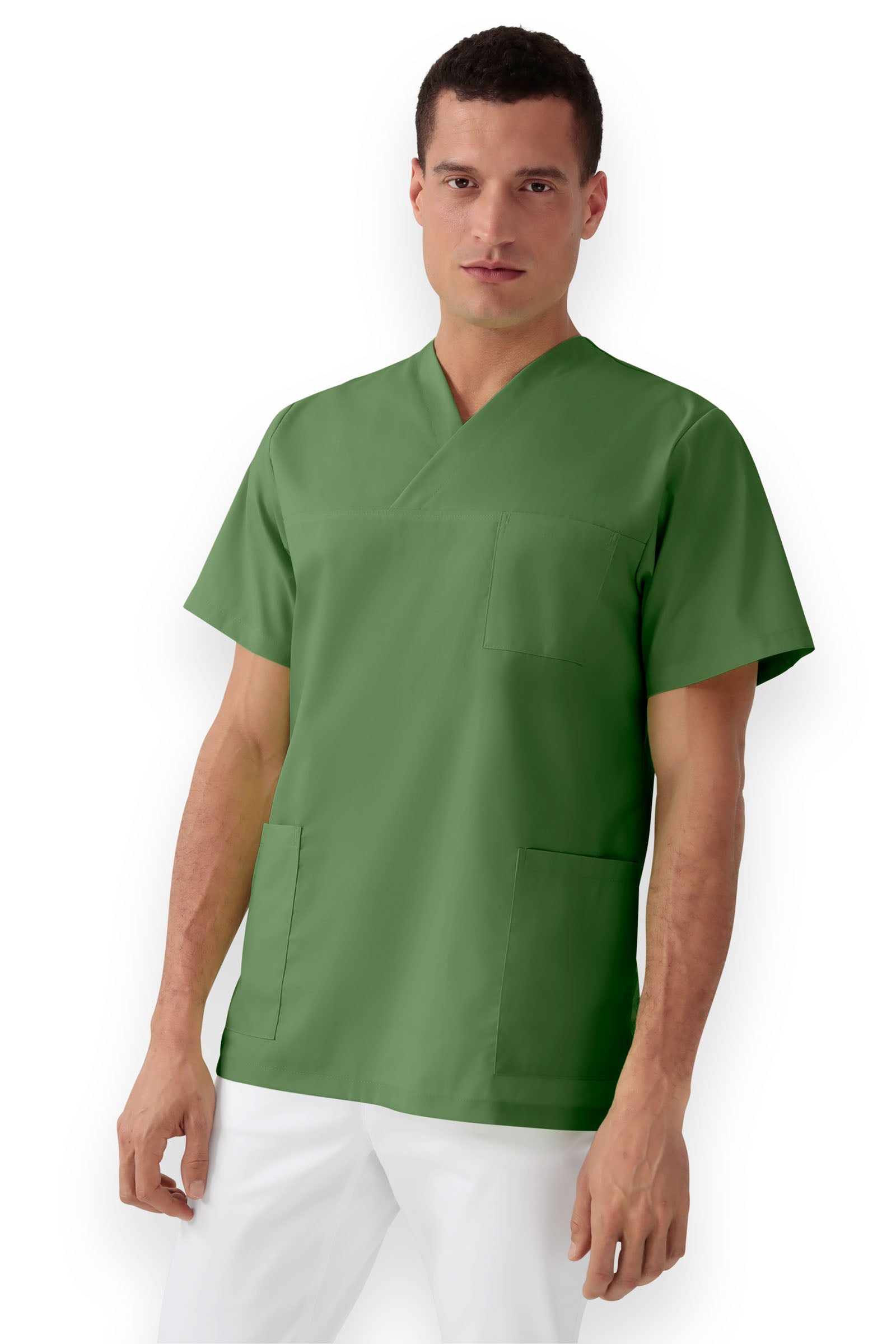 Stretch Schlupfkasack Unisex - V-Ausschnitt wiesengrün