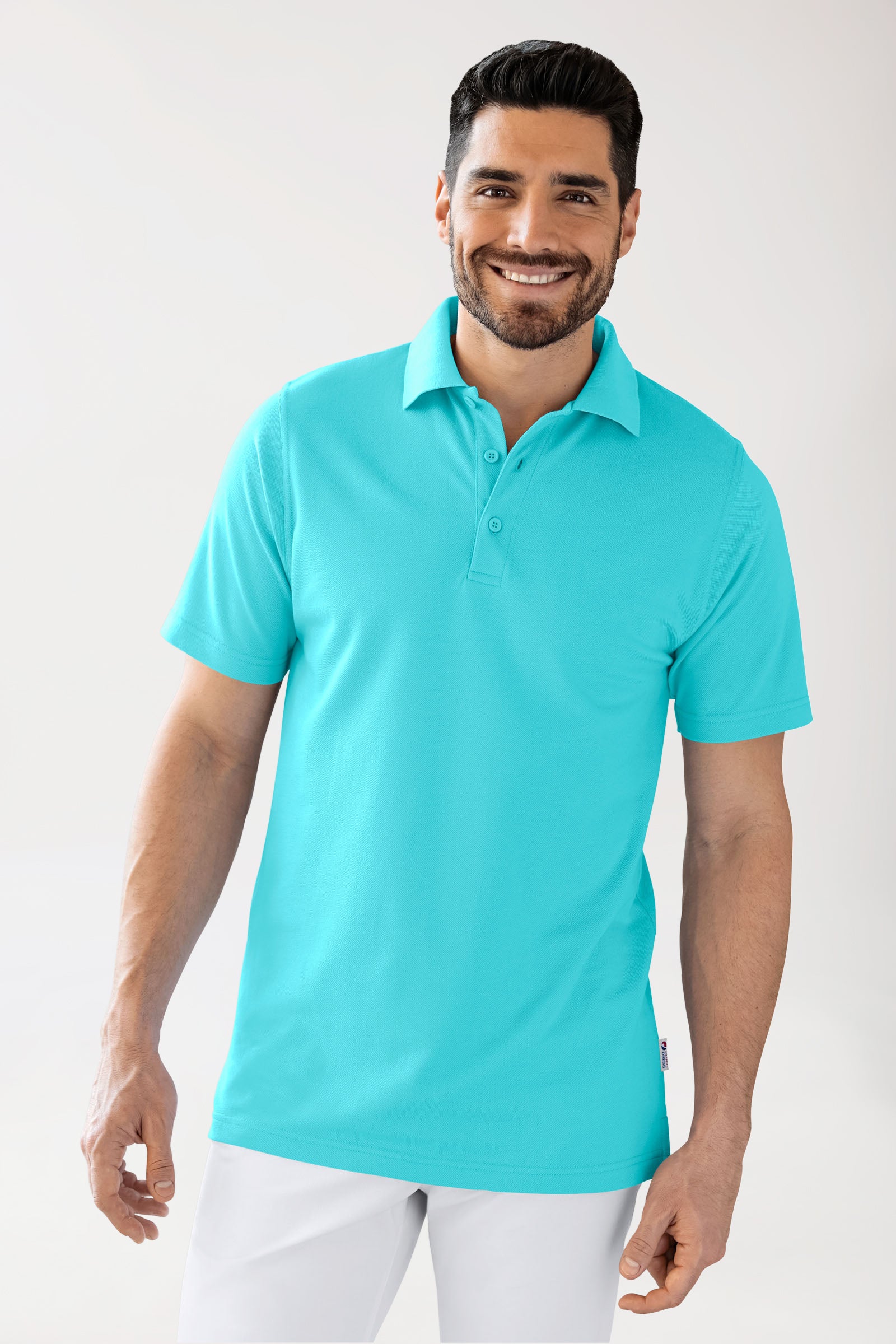 CORE Shirt Unisex - Polokragen curacau, Vorderansicht 