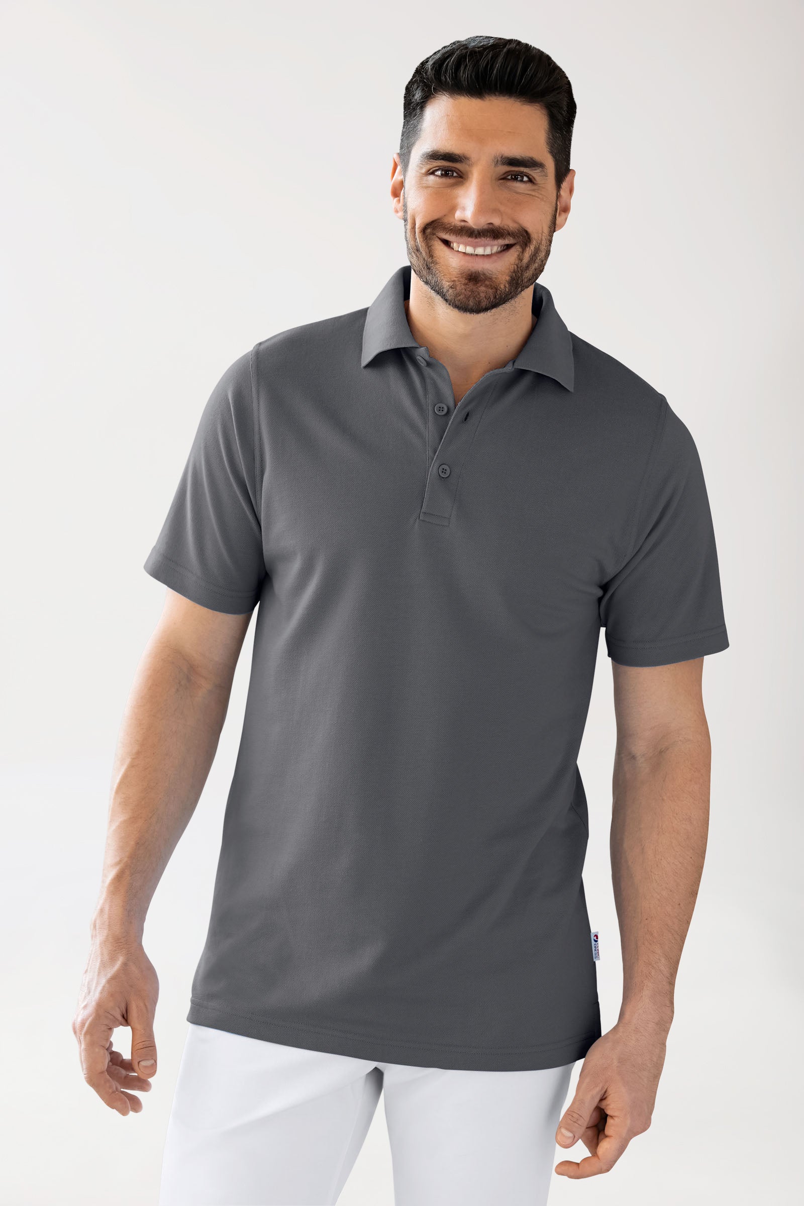 CORE Shirt Unisex - Polokragen erzgrau, Vorderansicht 