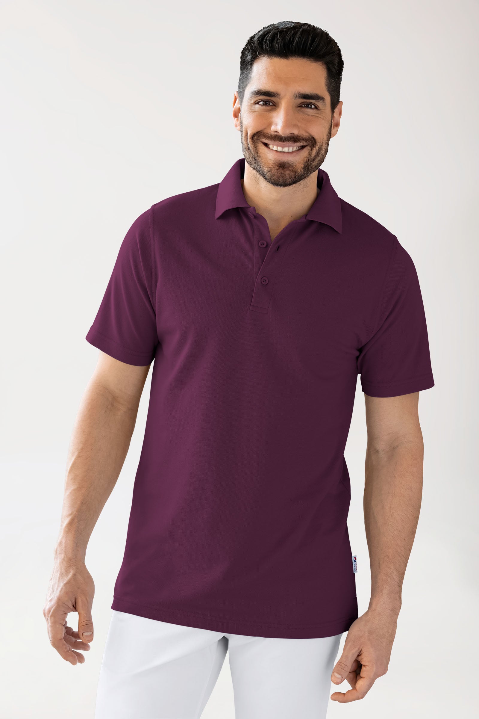 CORE Shirt Unisex - Polokragen pflaume, Vorderansicht 