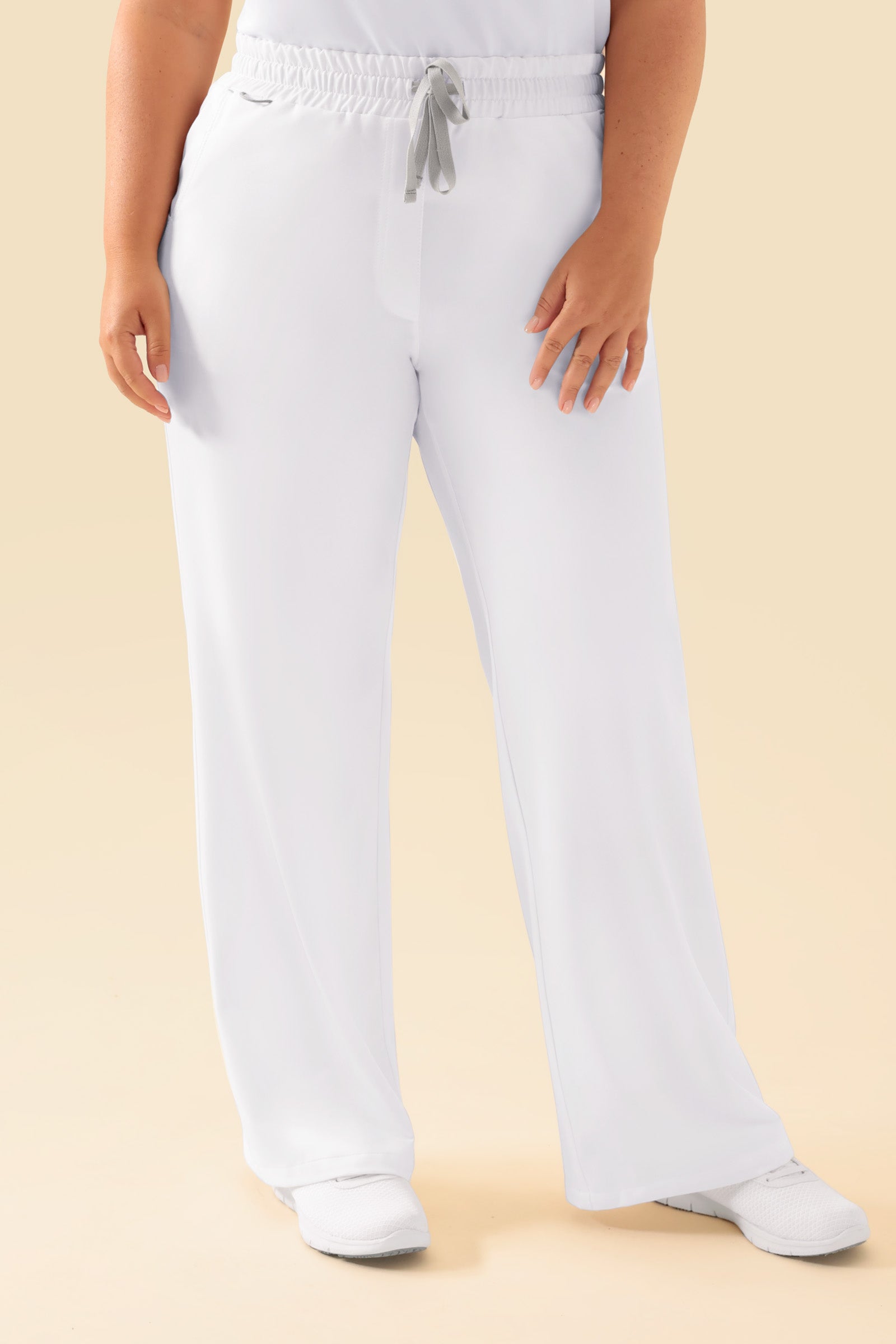 KAERE Hose Damen - weites Bein weiss, Vorderansicht 