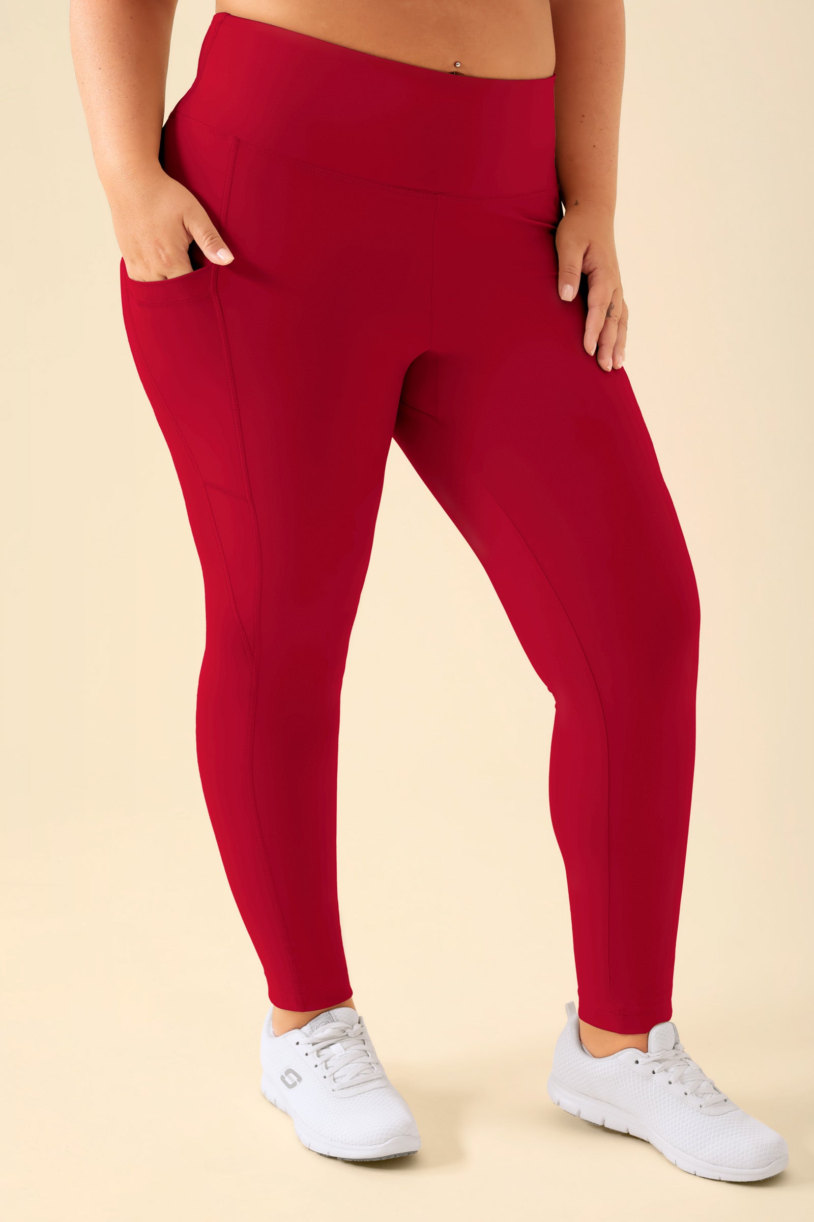 KAERE Leggings Damen - super elastisch rot, Vue de face 