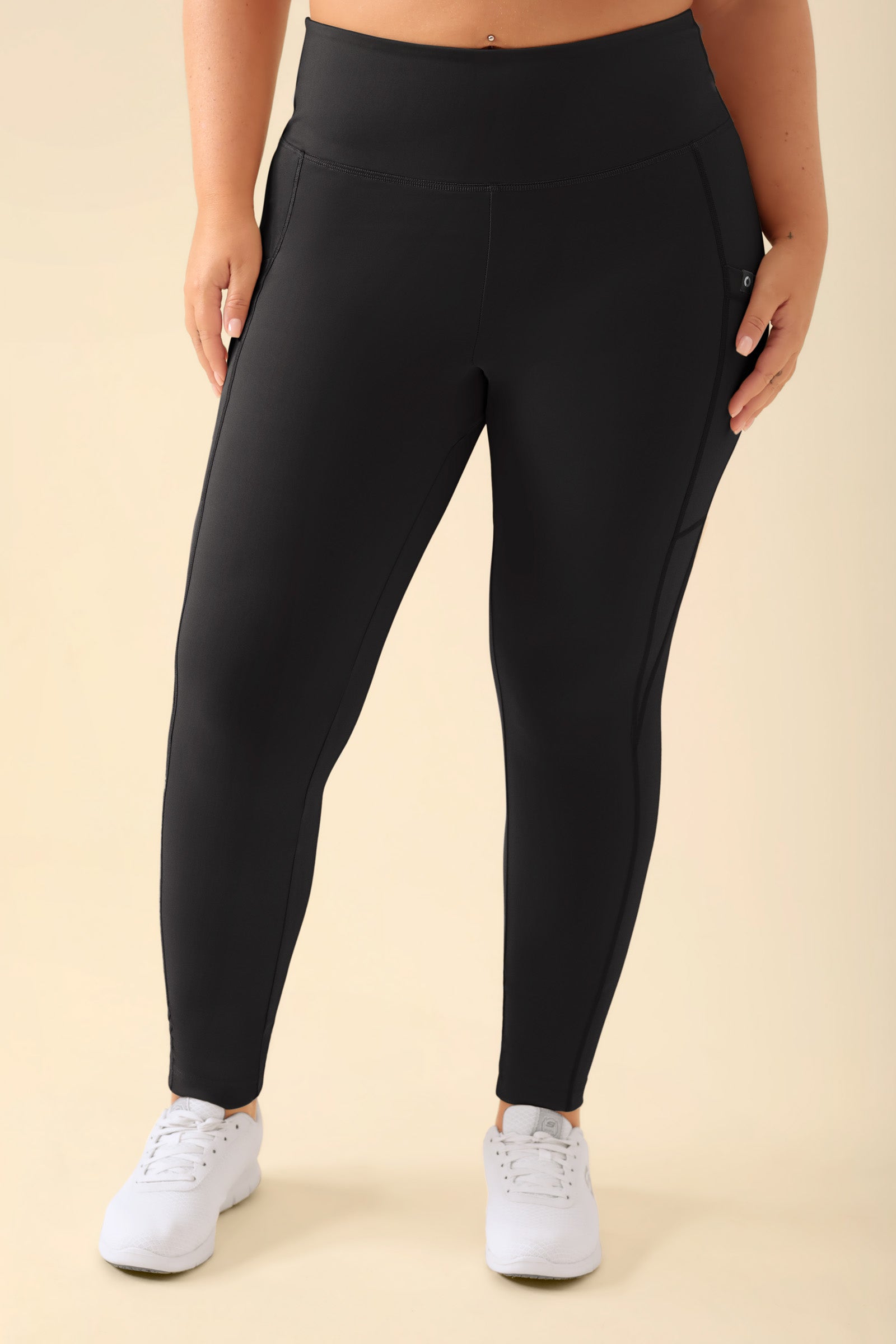 KAERE Leggings Damen - super elastisch schwarz, Vue de face 