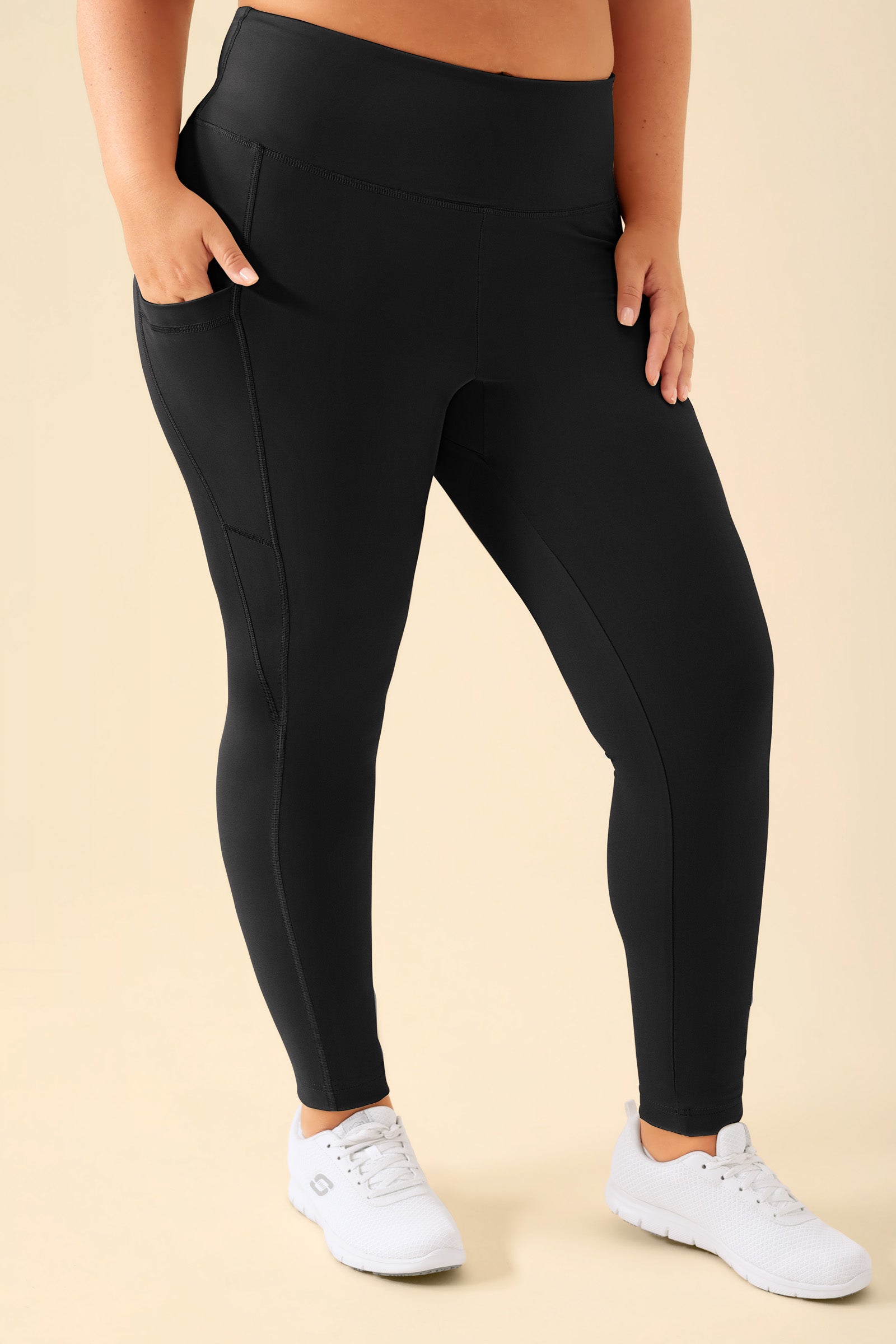 KAERE Leggings Damen - super elastisch schwarz, Vue de face 