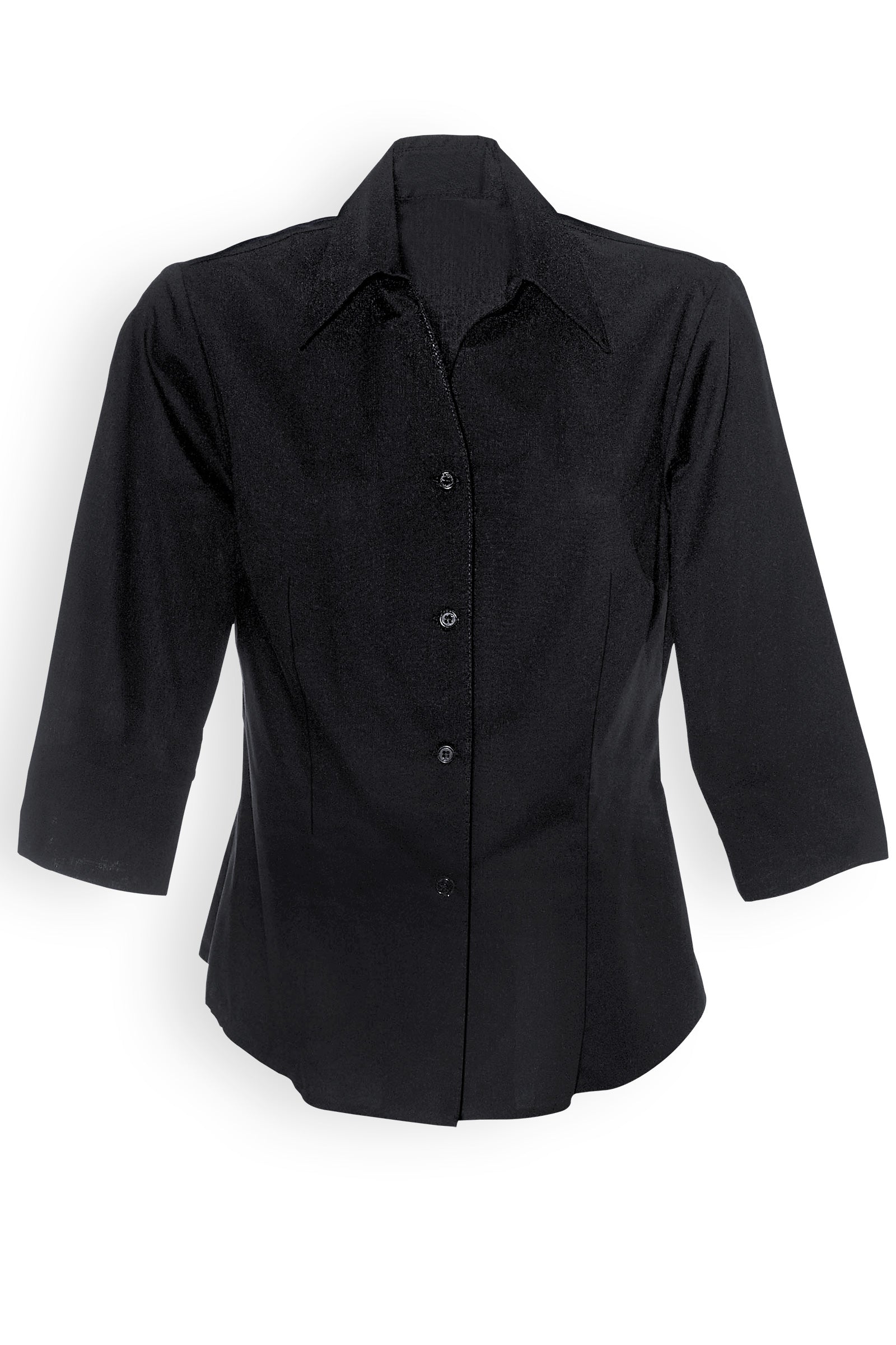 Damenbluse Schwarz mit 3/4-Arm, Vue de face 